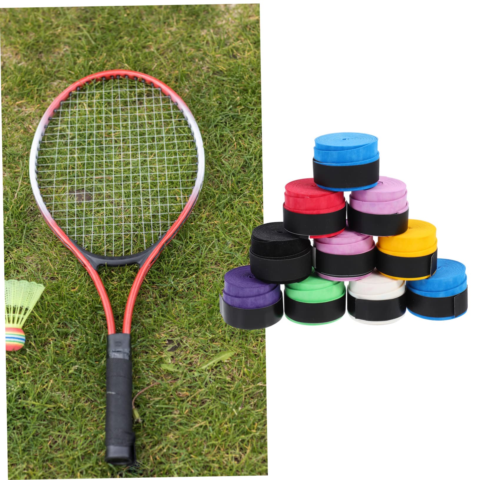 BESPORTBLE Colla per Mani da Badminton Racchette Palline da Tennis Presa Impugnature Condotto Nastro per Impugnatura A Pipistrello Rete da Badminton Spry Scrub A Secco Pu
