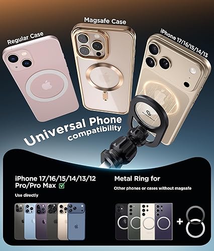 Miniatura 7 de GolbinBox Soporte de teléfono de coche para Magsafe pie de soporte ajustable para cuchillas Soporte magnético 2 en 1 para salpicadero o ventilación