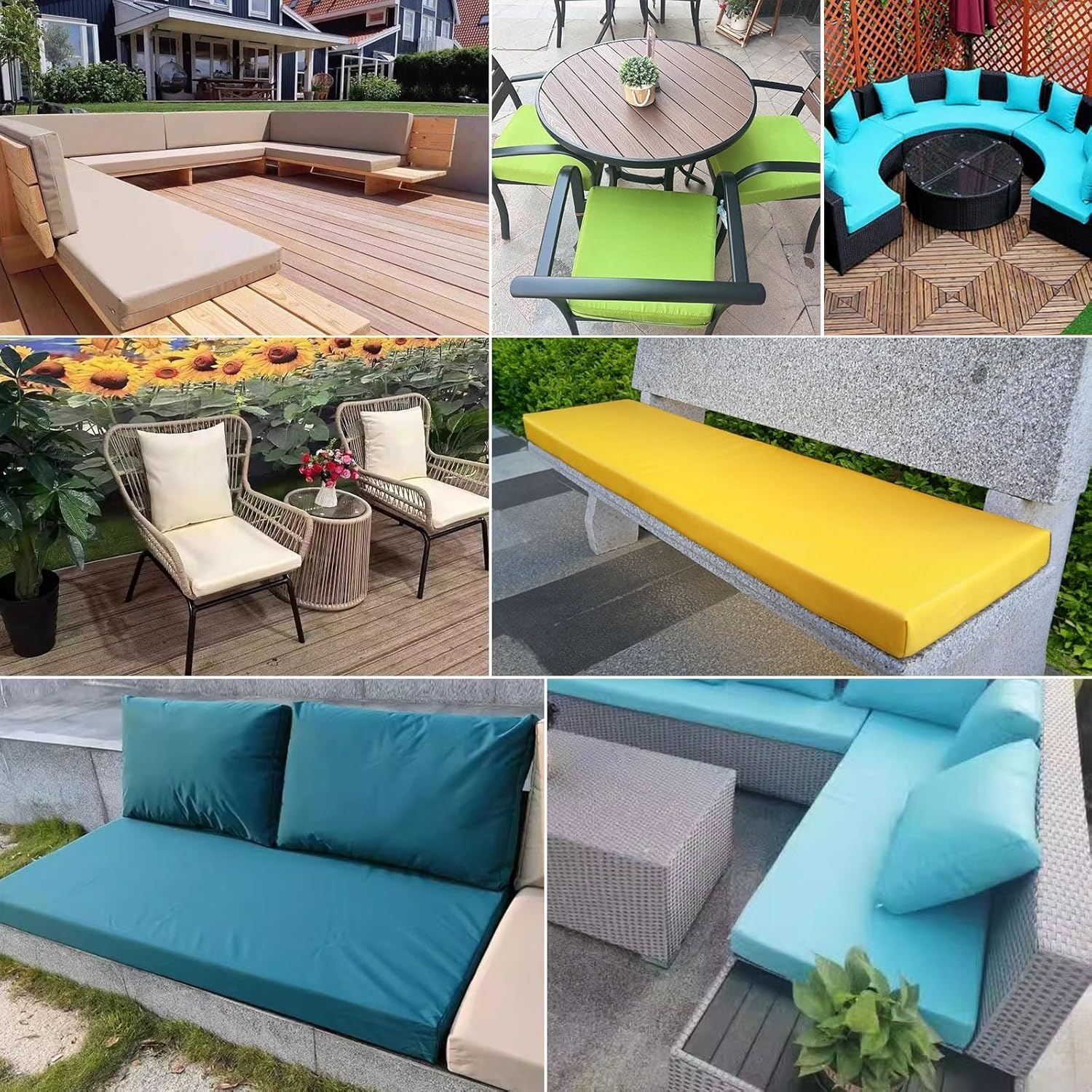 Amazon.com: JACOJE Indoor/Outdoor Waterproof Bench Cushion with