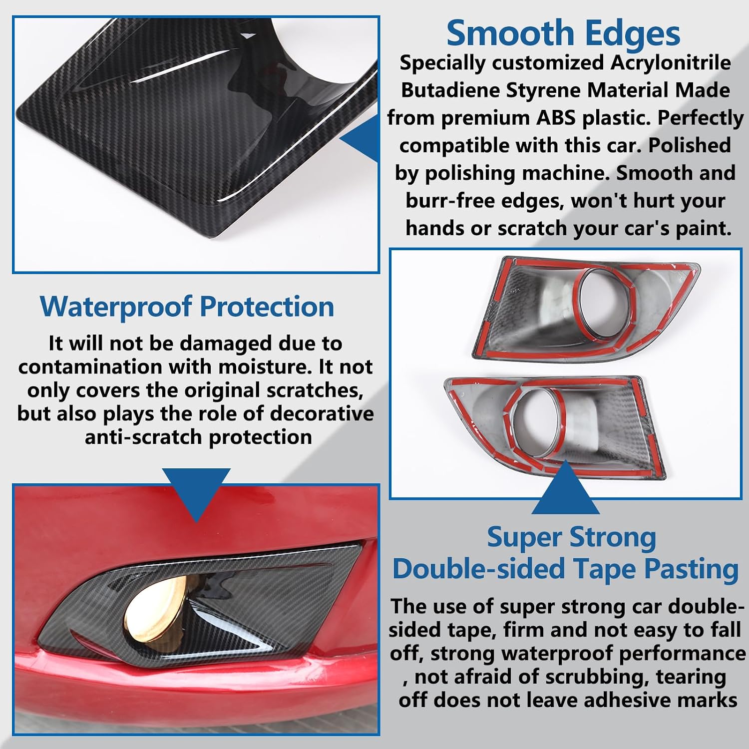 Sekhyna Front Bumper Fog Light Lamp Cover Trim,Left and Right Fog Light Trim Frame 2PCS,ABS Fog Light Lamp Trim Kits Compatible with Mitsubishi Eclipse 2006-2011 Auto Accessories (ABS Carbon)