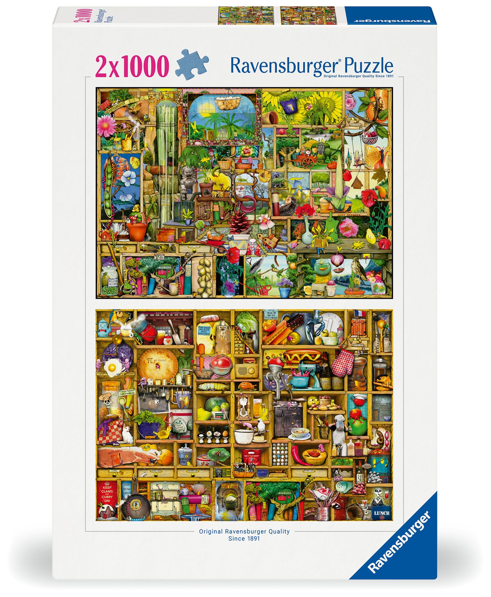 Ravensburger Puzzle 80525 - eenhoorn en draak - 2 x 1000 stukjes puzzel voor volwassenen en kinderen vanaf 14 jaar, 2-in-1 speciale editie met fantasy-puzzelmotieven exclusief bij , Old Version