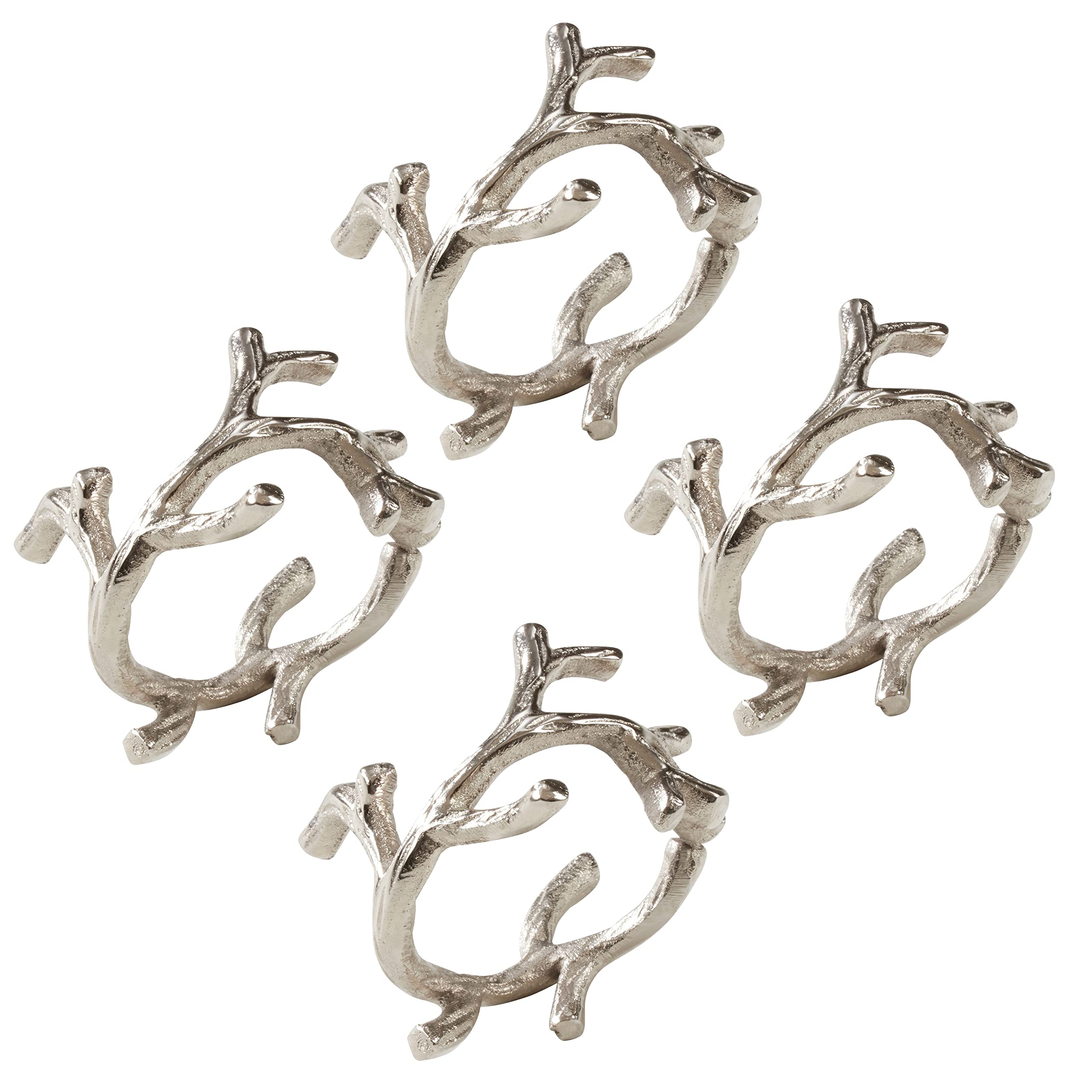 SARO LIFESTYLE NR150.S - Portatovaglioli in alluminio, 4 pezzi, colore: argento