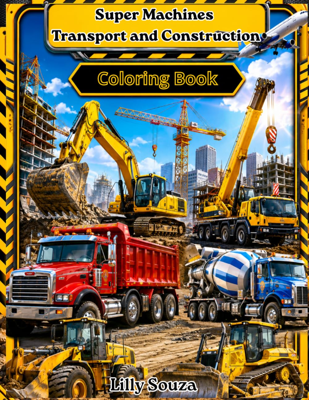 Super Machines – Transport and Construction - Coloring Book: Discover excavators, cranes, tractors, trucks, backhoes, bulldozers, and many other amazing machines in 45 detailed illustrations to color.