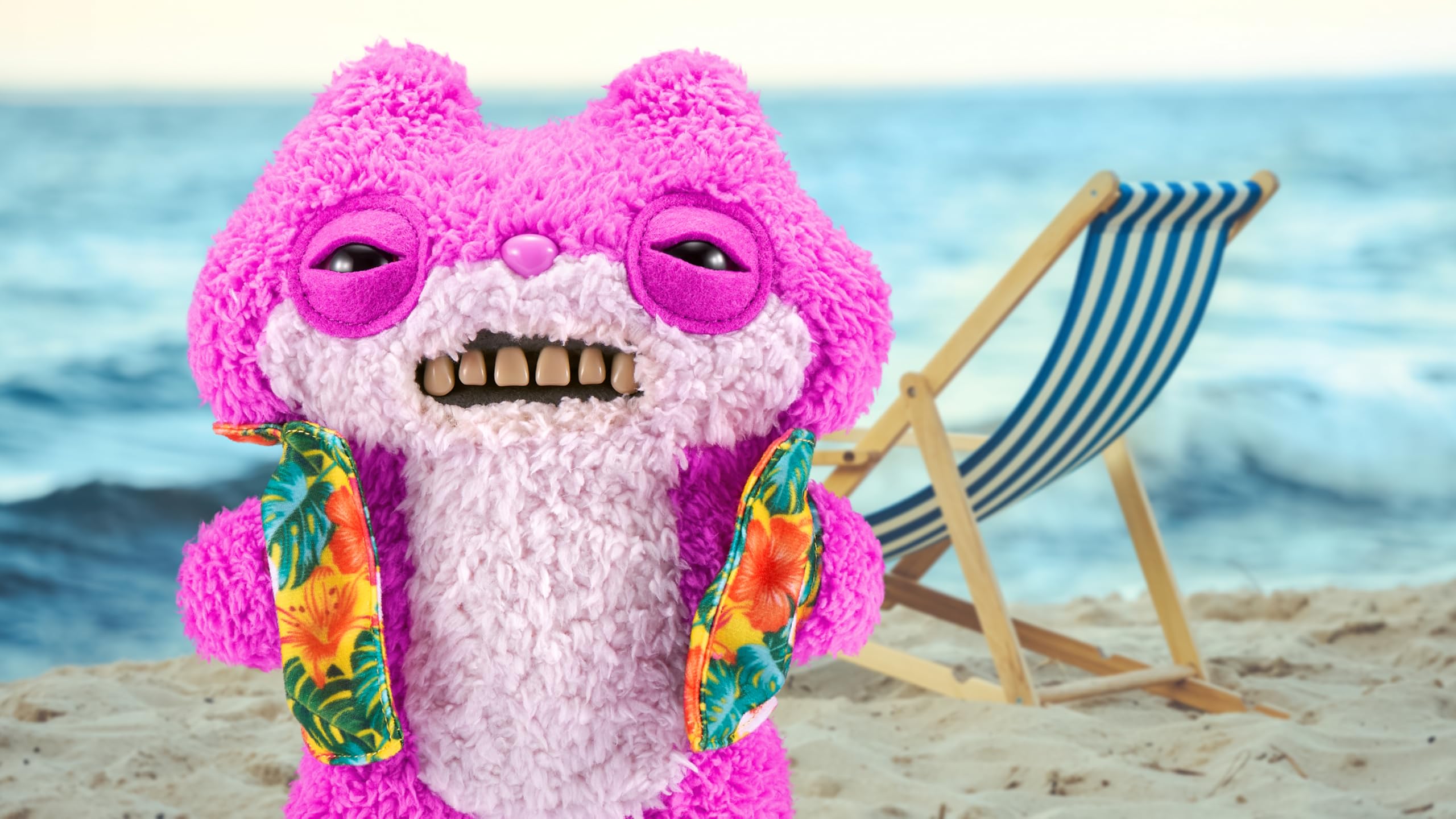Fuggler Vacay Vibes od ZURU, zabawny brzydki potwór, pluszowy, kolekcjonerski, zabawka (szkicowa wiewiórka - różowy)