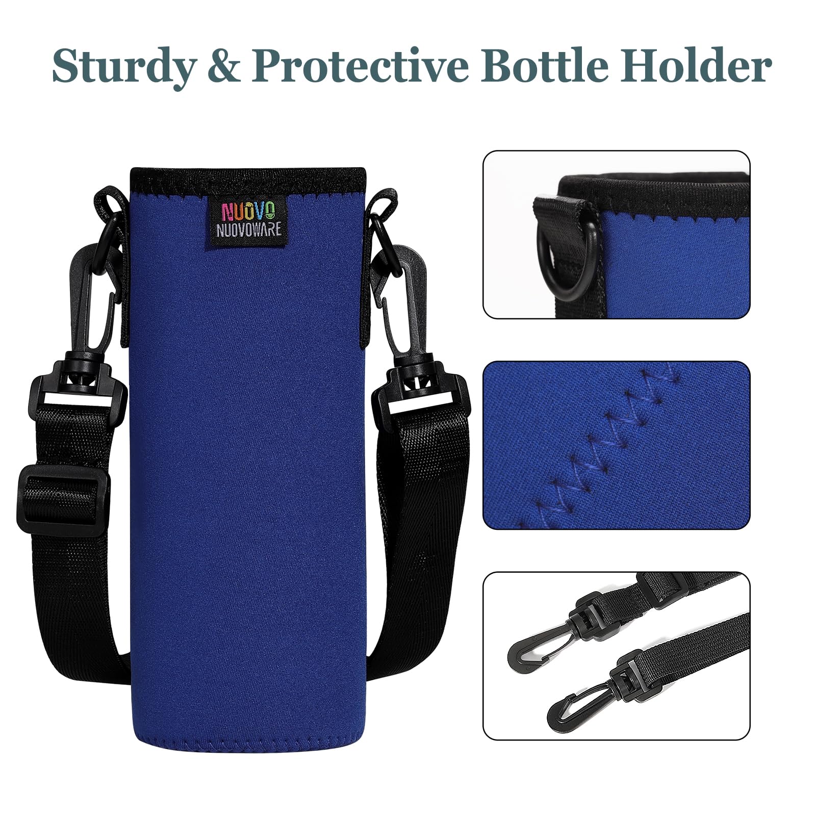 Nuovoware Custodia Bottiglia, Porta Bottiglia Acqua in Neoprene con Tracolla Regolabile