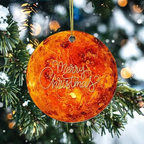 Miniatura 2 de Cheyan Divertido planeta galáctico cósmico adorno de porcelana de Navidad decoraciones para el hogar colgantes de Navidad Galaxy educativo árbol de