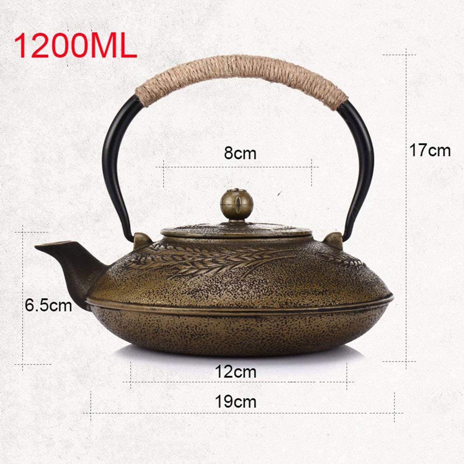 Tetera De Hierro Fundido Antiguo De 1200 Ml con Filtro De Acero Inoxidable Extraíble para Té De Hoja Suelto, Hervidor De Té Sano Japonés Tetal De Té como Regalo