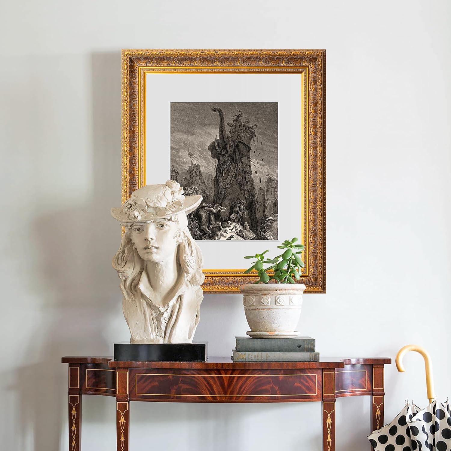 ArtXO 11x14 Inch Ornate Photo Frame - Gold Leaf Texture with Embossed Floral Motif, Matte Black Velvet Mat, Elegant Home Decor Accent?56? 11"x14" Gold56