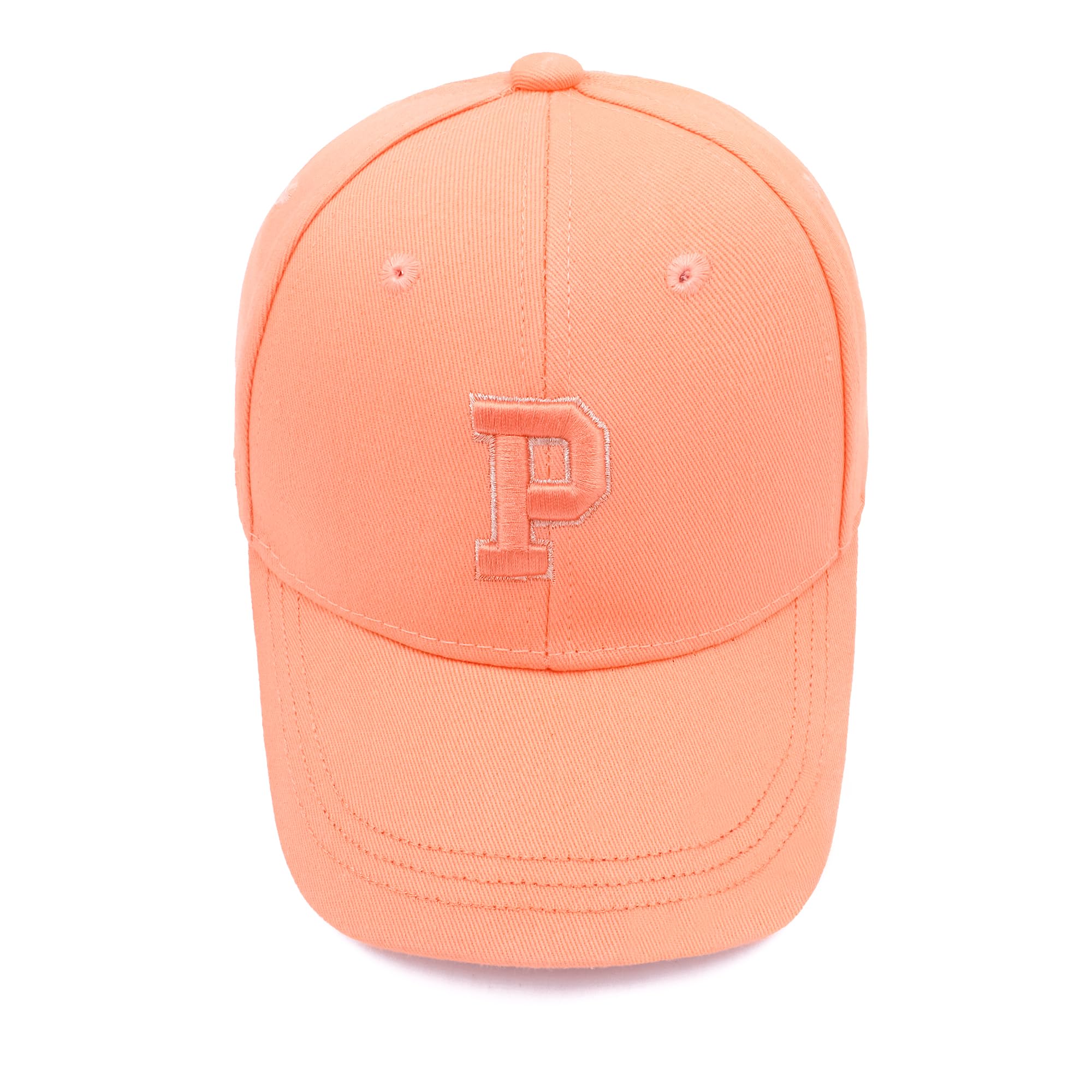VRITRAZ A Unisex C Letter Baseball Cap Comfortable Adjustable Sports Caps | Caps for Men & Women, Kids, Boy, Girl (Orange) Pack of 1 4