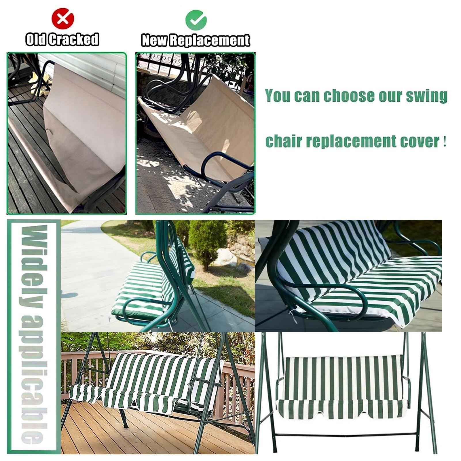 Cojines de Recambio for Columpio, 600D Cojines de Banco for Muebles de Exterior, for Cambiar la Funda de los Cojines del Columpio del Porche(150x150x10cm(59x59x4inch))