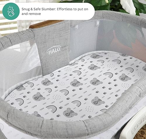 Miniatura 93 de TansyPanda Bassinet Sheets for Baby Delight Snuggle Nest, Chicco LullaGo, Fisher-Price Soothing, SNOO Smart, 3PC, 18 x 30 Inch, Ultra Soft