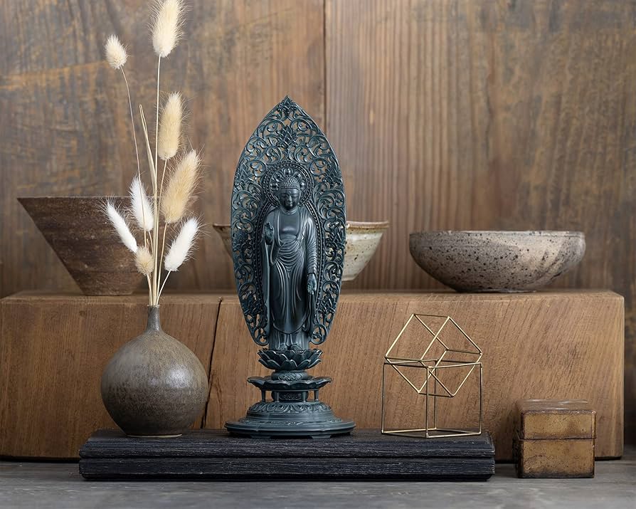 Amazon｜仏像 阿弥陀如来 25cm（青銅彩色）仏師：松久朋琳 原型