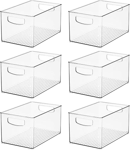 Miniatura 9 de iDesign Contenedores apilables para despensa con asas para armarios o refrigerador, juego de 6, transparentes, fabricados en Estados Unidos
