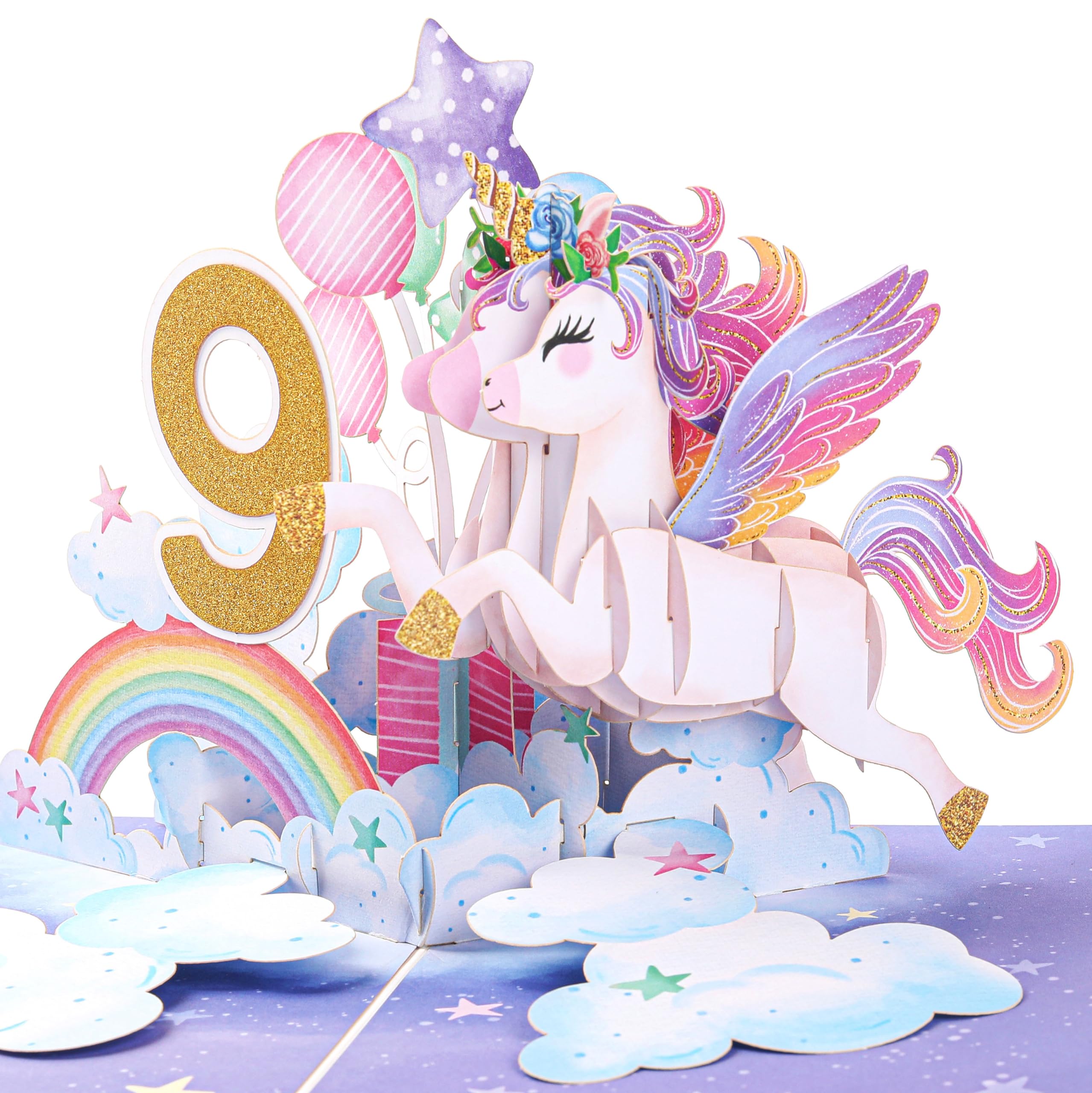 Biglietto Pop-up 3D Liif Con Unicorno Magico | 17,8x12,7 Cm Con Busta | Per Compleanno Ragazze, Festa Mamma, Laurea, San Valentino