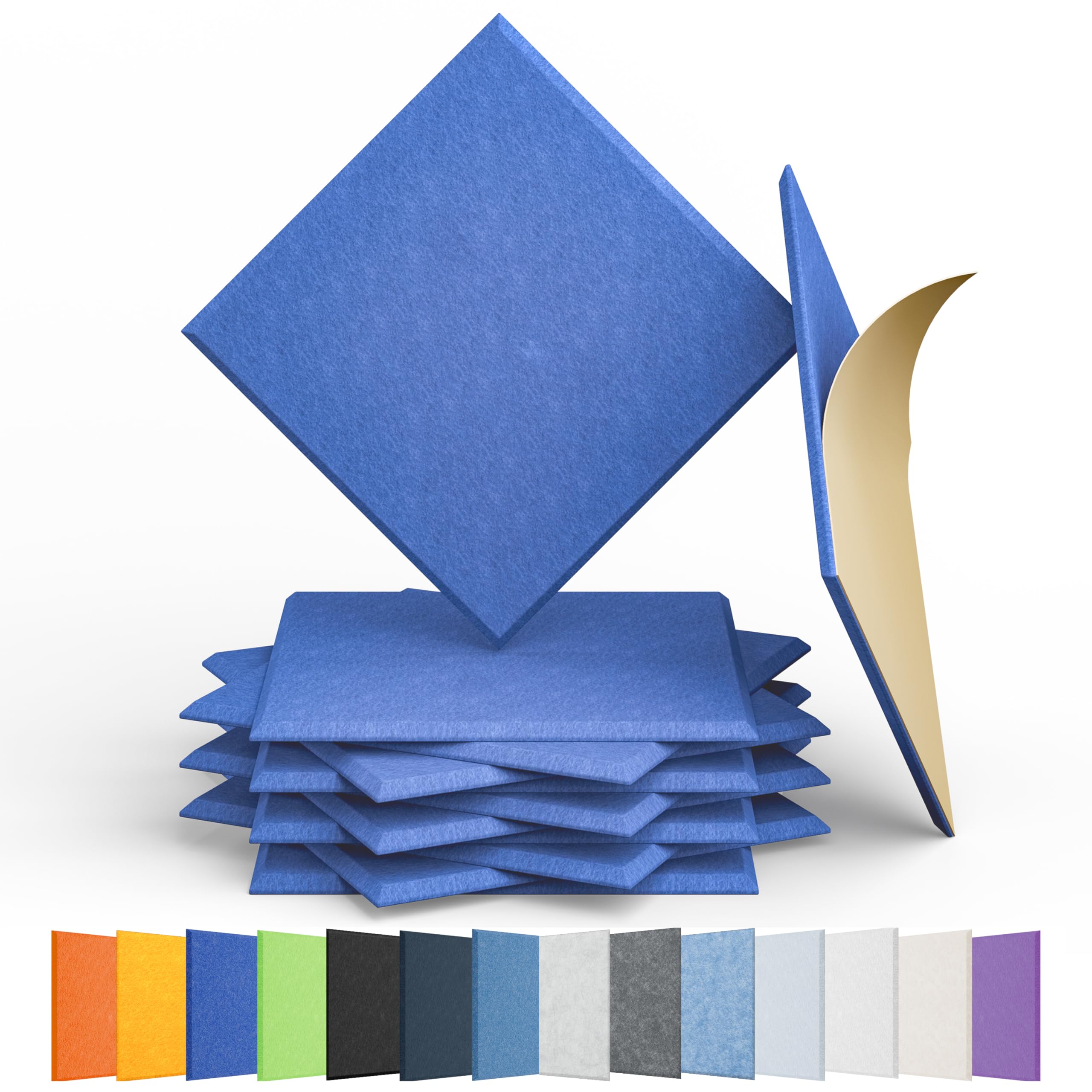 12 Pack Square Acoustic Panels Self Adhesive Sound Proof Foam(Sky Blue)