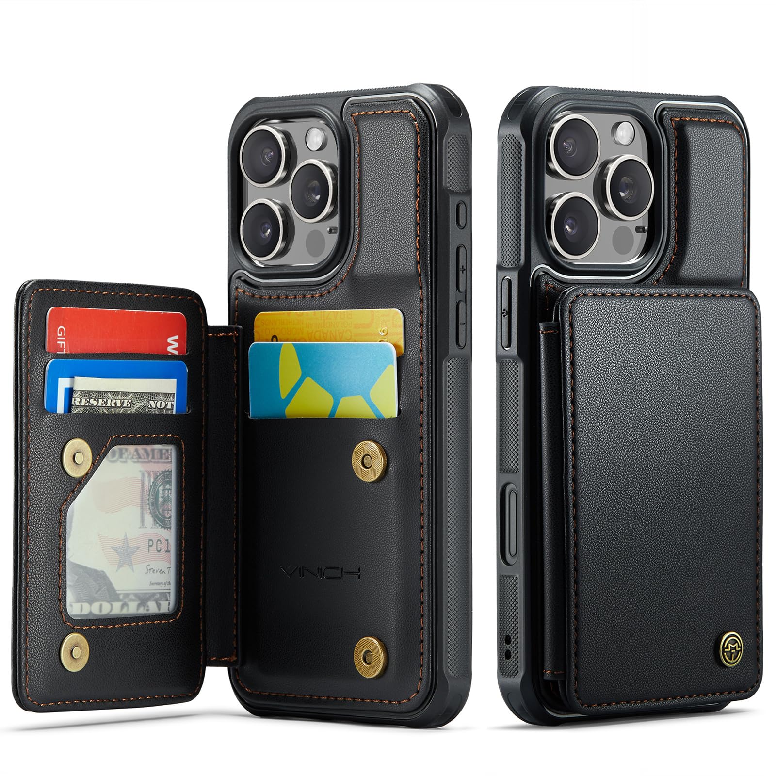 Amazon.com: Vinich for iPhone 16 Pro Max Wallet Case with Card