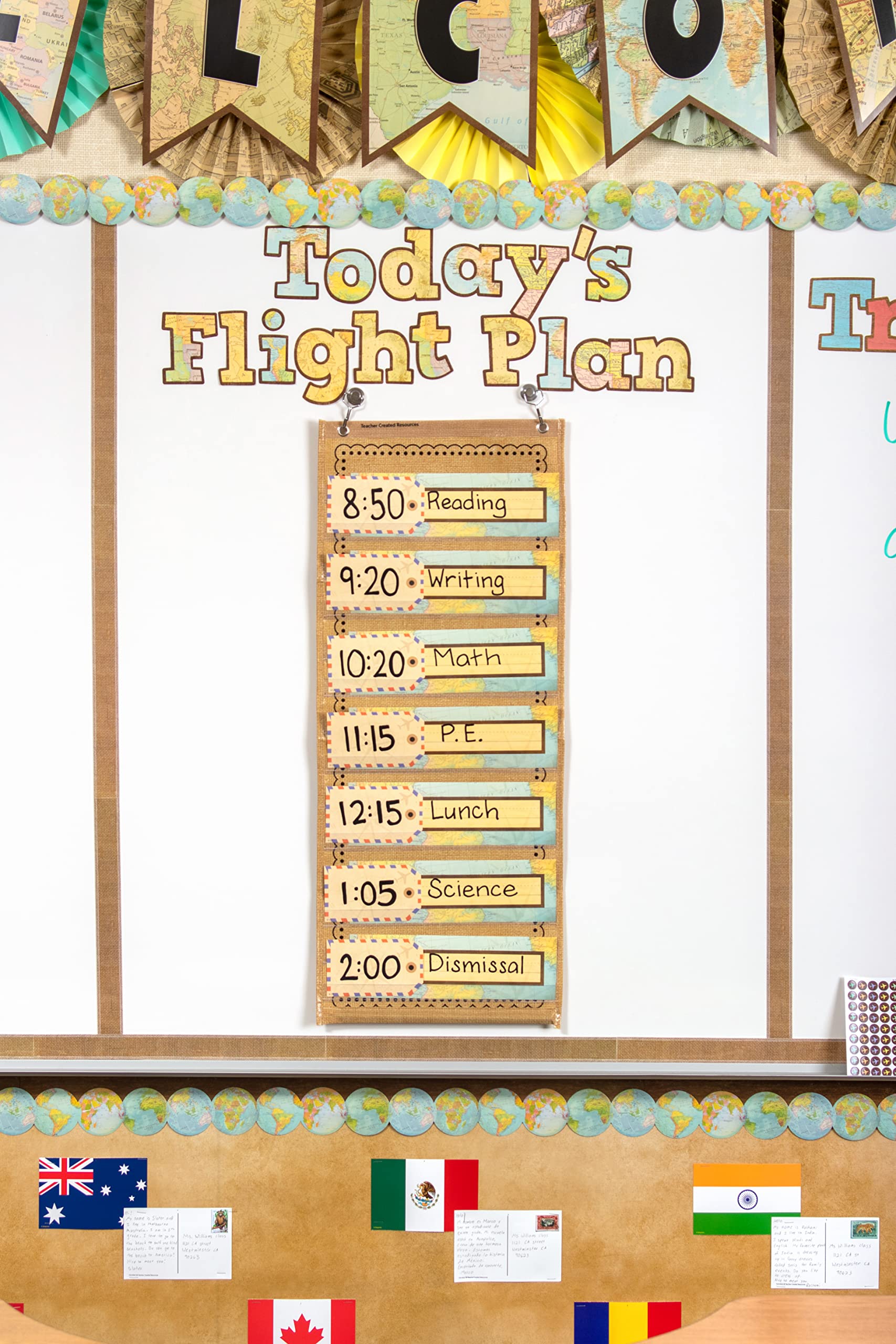 Burlap 14 Pocket Chart (13" x 34") - Image 3