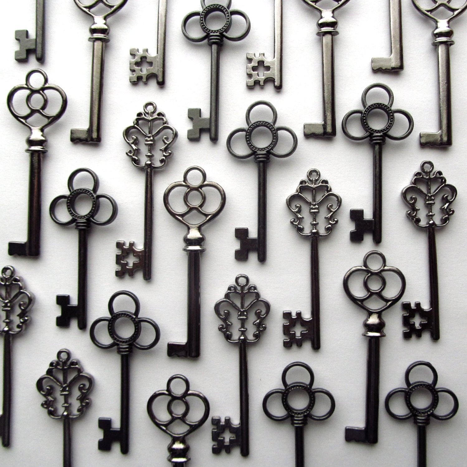 30 Chiavi Vintage In Rame Antico - Set Decorativo Per Matrimoni, Feste E Regali | Stile Scheletro - Foto 13