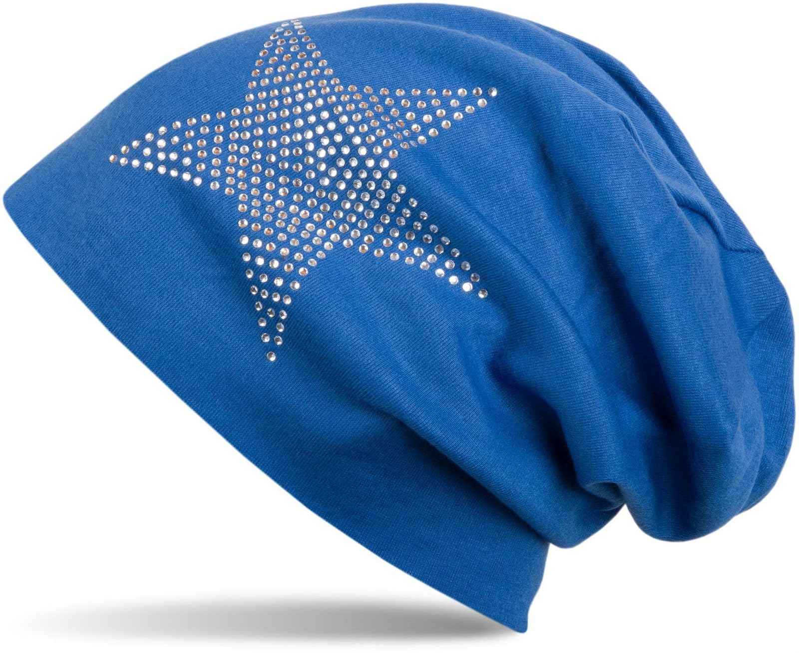 Stylebreaker Women's Royal Blue Warm Beanie Hat With Star Rhinestone Application, Unisex 04024023, Colour: