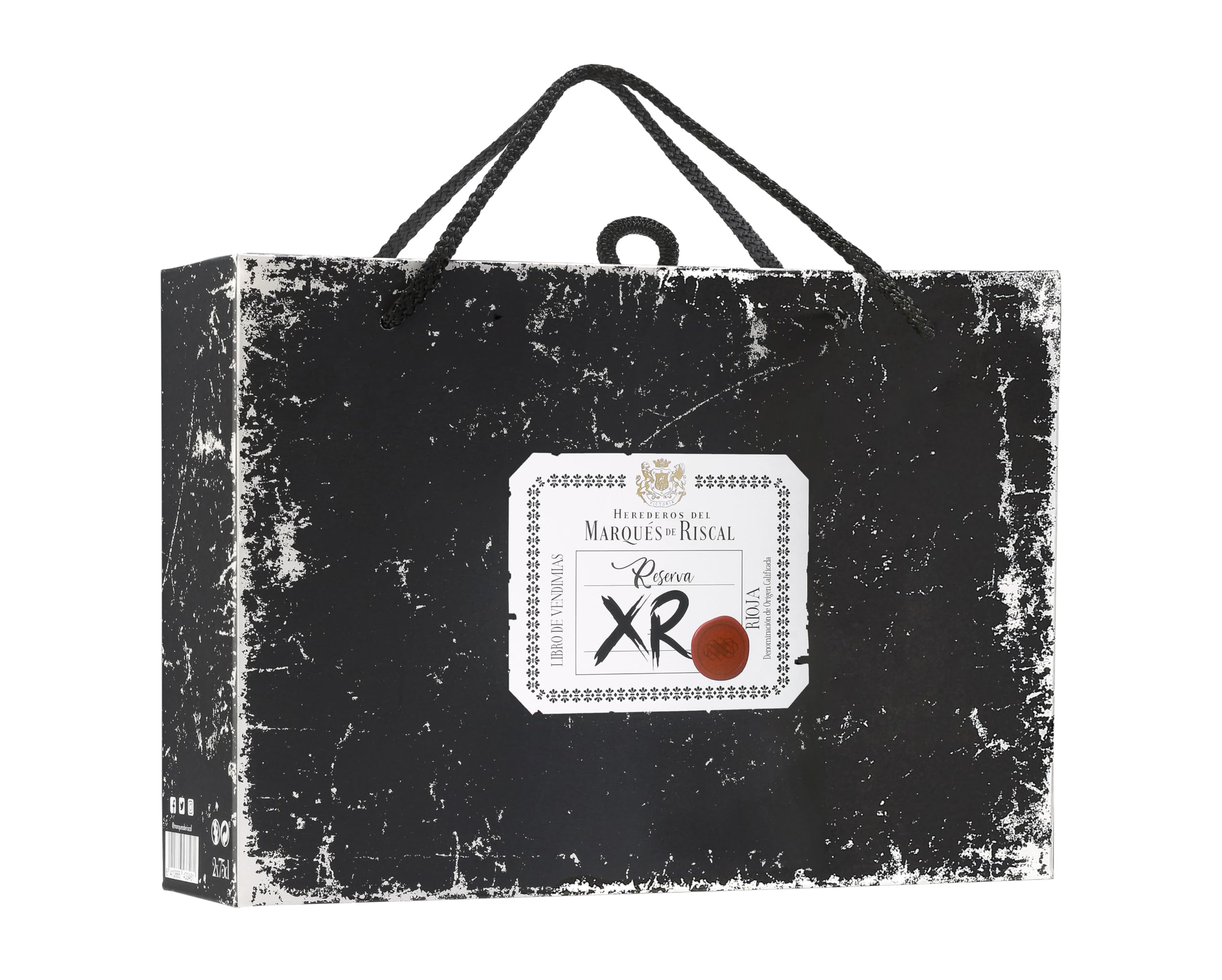 XR de Marqués de Riscal - Vino tinto Reserva Denominación de Origen Calificada Rioja, Variedad Tempranillo, 24 meses en barrica, Estuche de 2 botellas de 750 ml