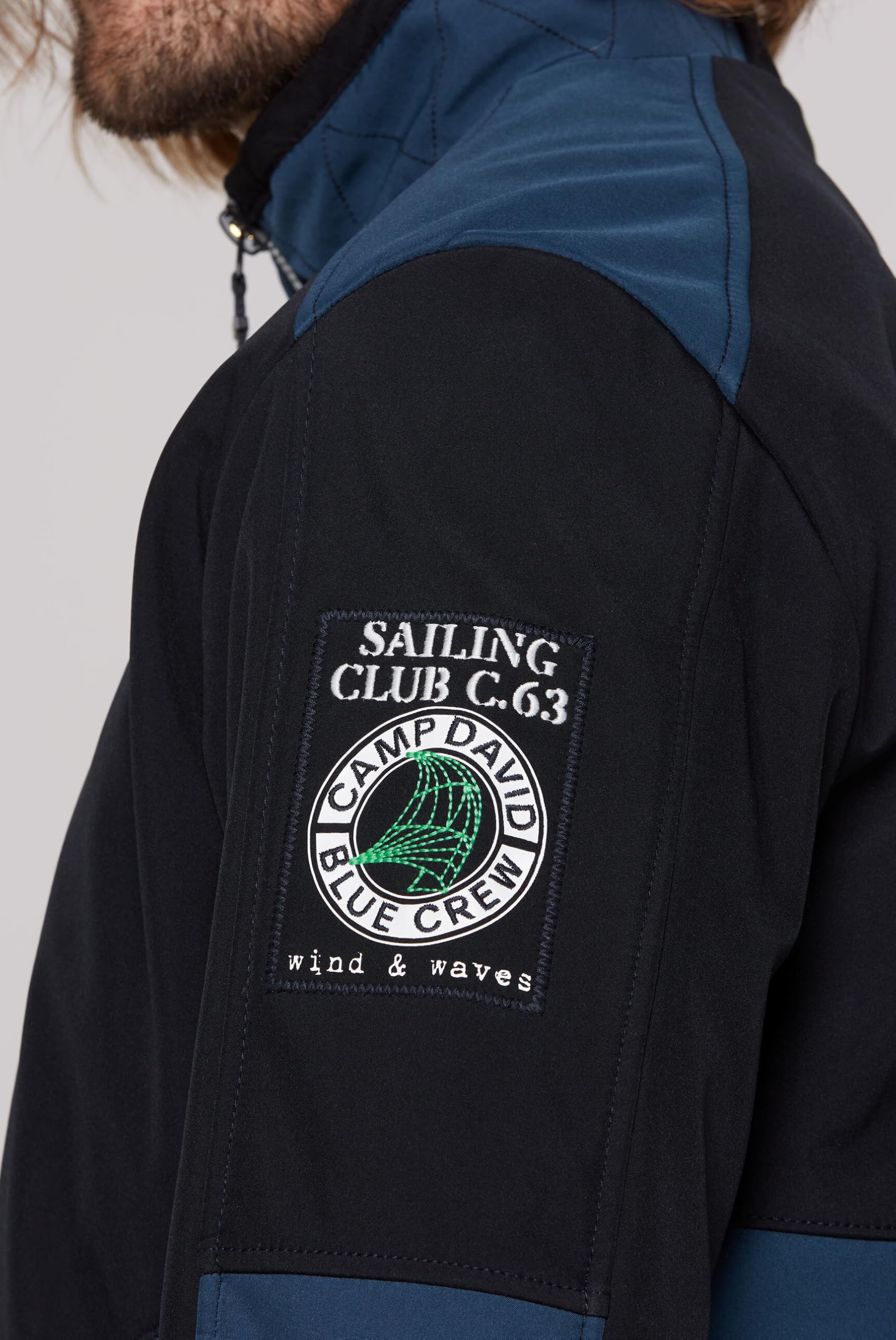 Camp David Herren Softshelljacke mit Colour-Blocking