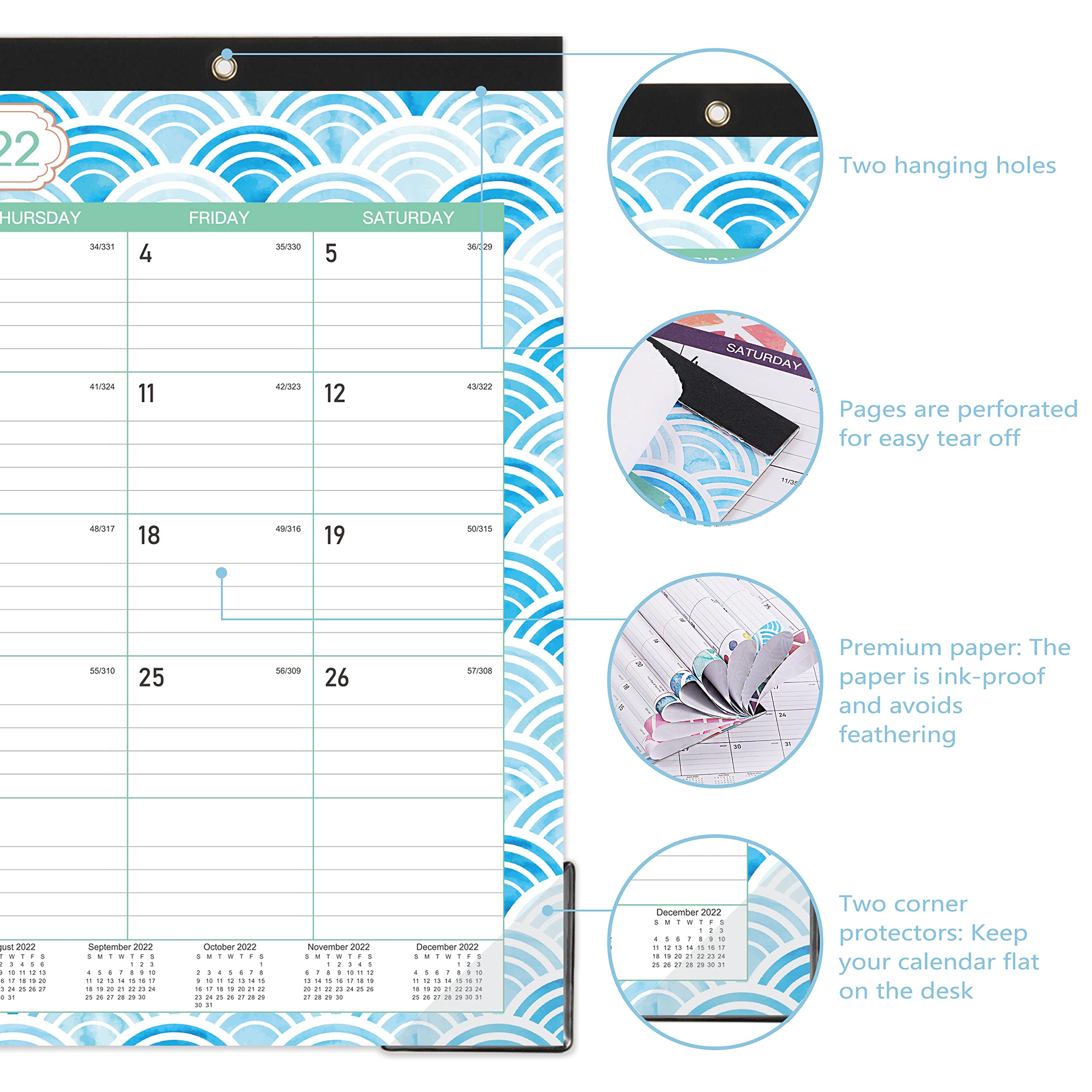 2022 Desk Calendar Desk Calendar 2022, Large Monthly Page Desk