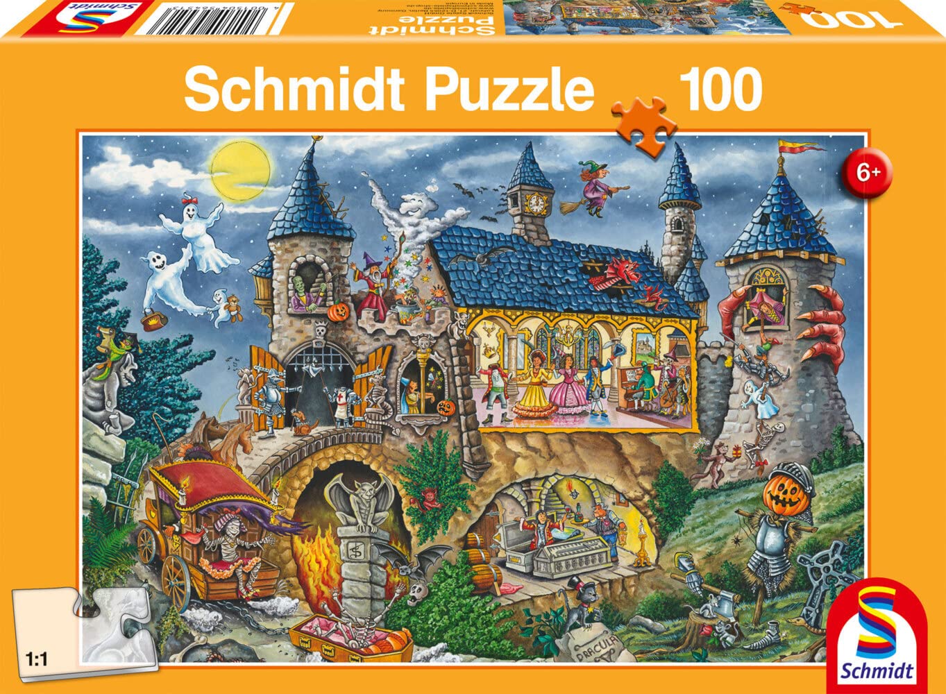 Schmidt Spiele 56451 castello dei fantasmi, puzzle per bambini da 100 pezzi, one Size