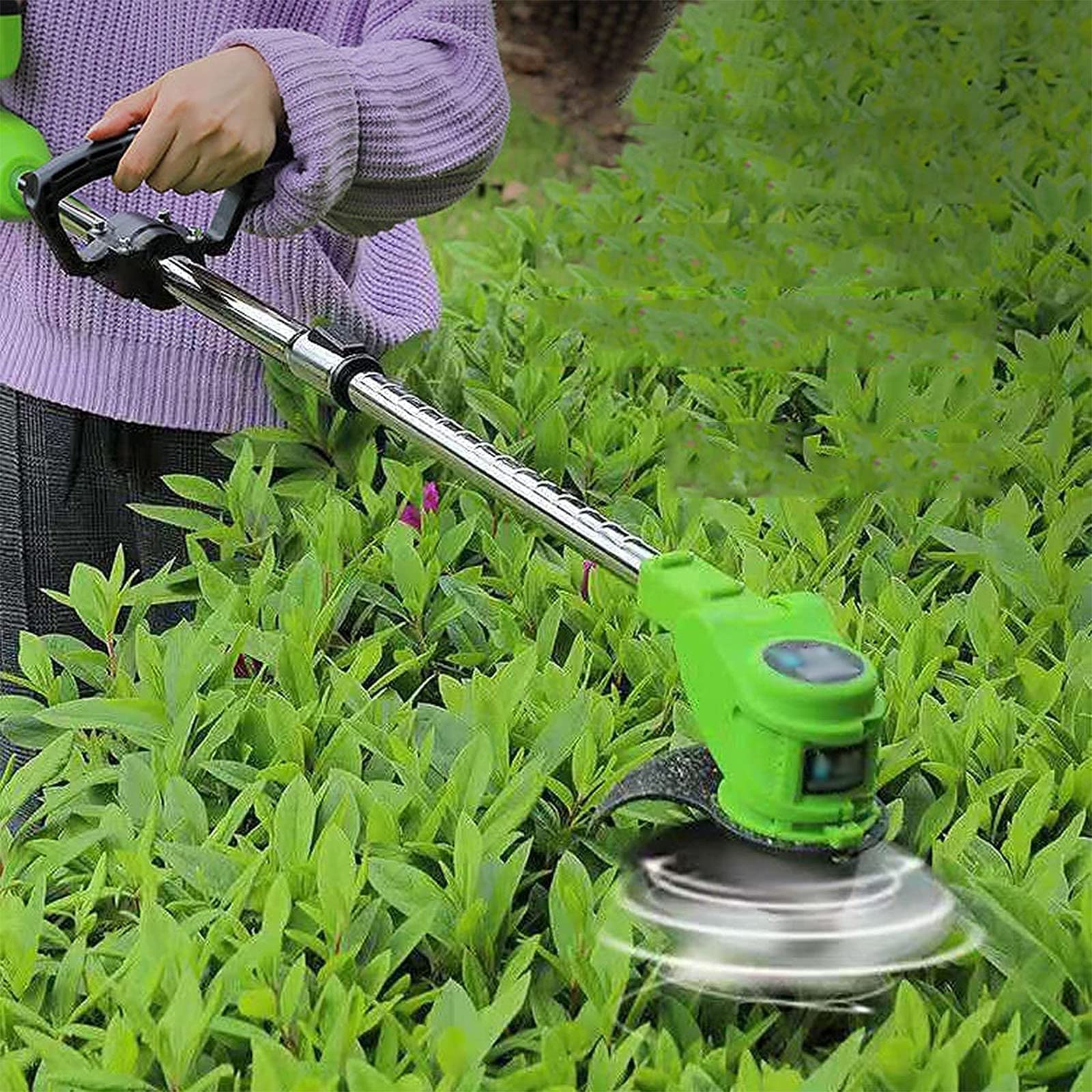 Cortacésped Inalambrico,24V Cortadora De Cesped Electrico A Bateria Recargable Iones De Litio,Cortadora Jardín Portátil para Hogar Jardinería,1 Battery