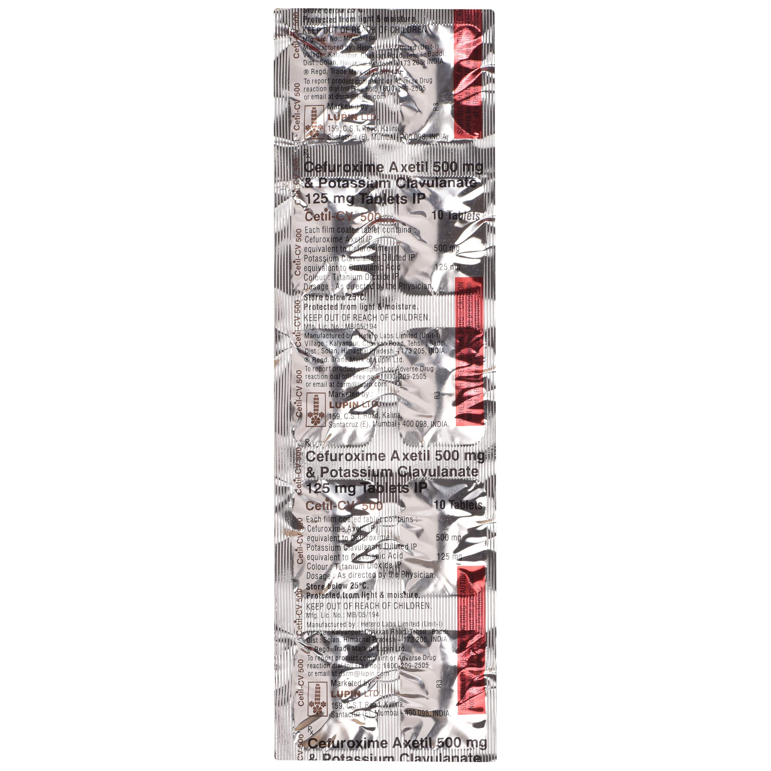 Cetil-CV 500 - Strip of 10 Tablets