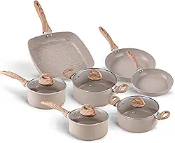 Brinox, Jogo de Panelas 7 peças Smart Plus Areia indução Brinox