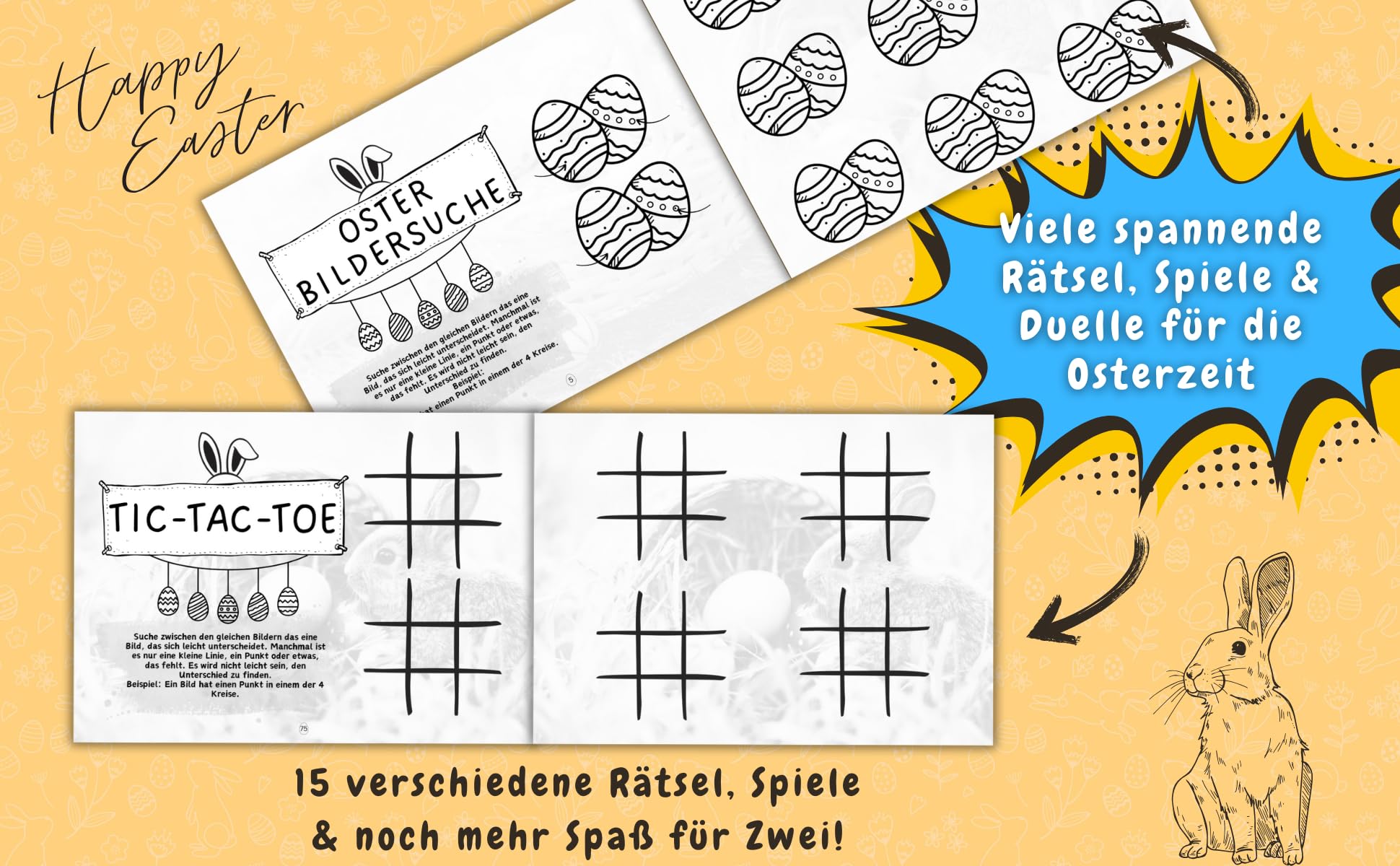 Das große 1gegen1 Oster-Duell: Das perfekte Ostergschenk | Mit Oster-Quiz, Sudoku, Labyrinthen und weiteren spannenden Duell-Aufgaben für Zwei! Spielend durch die Osterzeit!