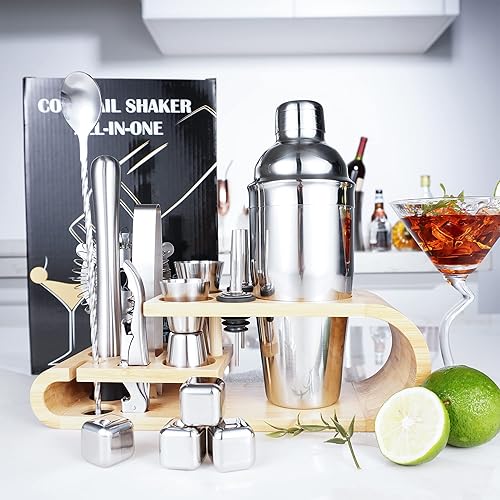 Miniatura 6 de Juego de coctelera de cóctel kit de barman de mezcla SuperCook accesorios de barra para el juego de bar casero coctelera Martini de 25 onzas Muddler