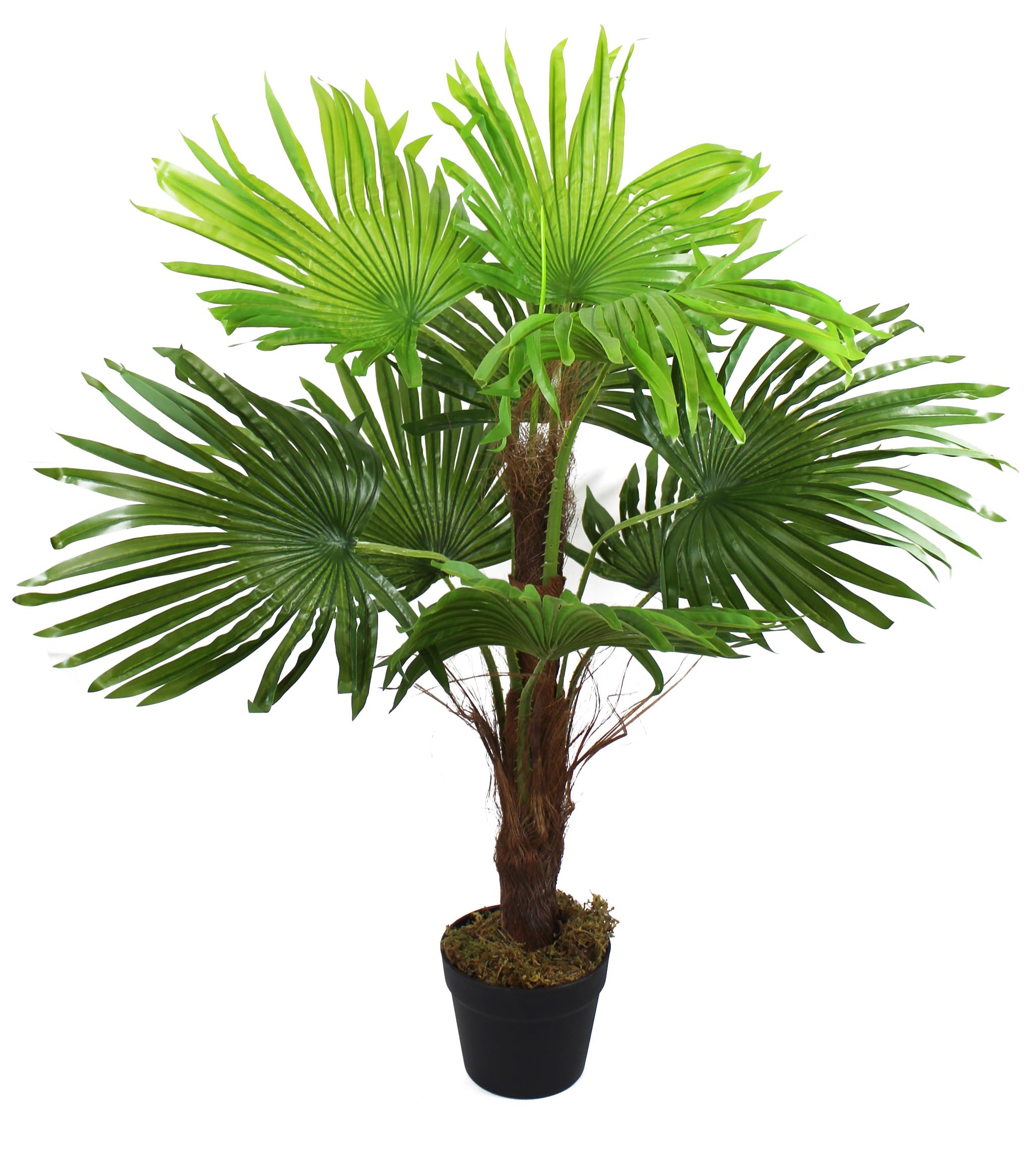 Palmier Artificiel 90 cm 9 Feuilles Plante Tropicale décorative en Pot