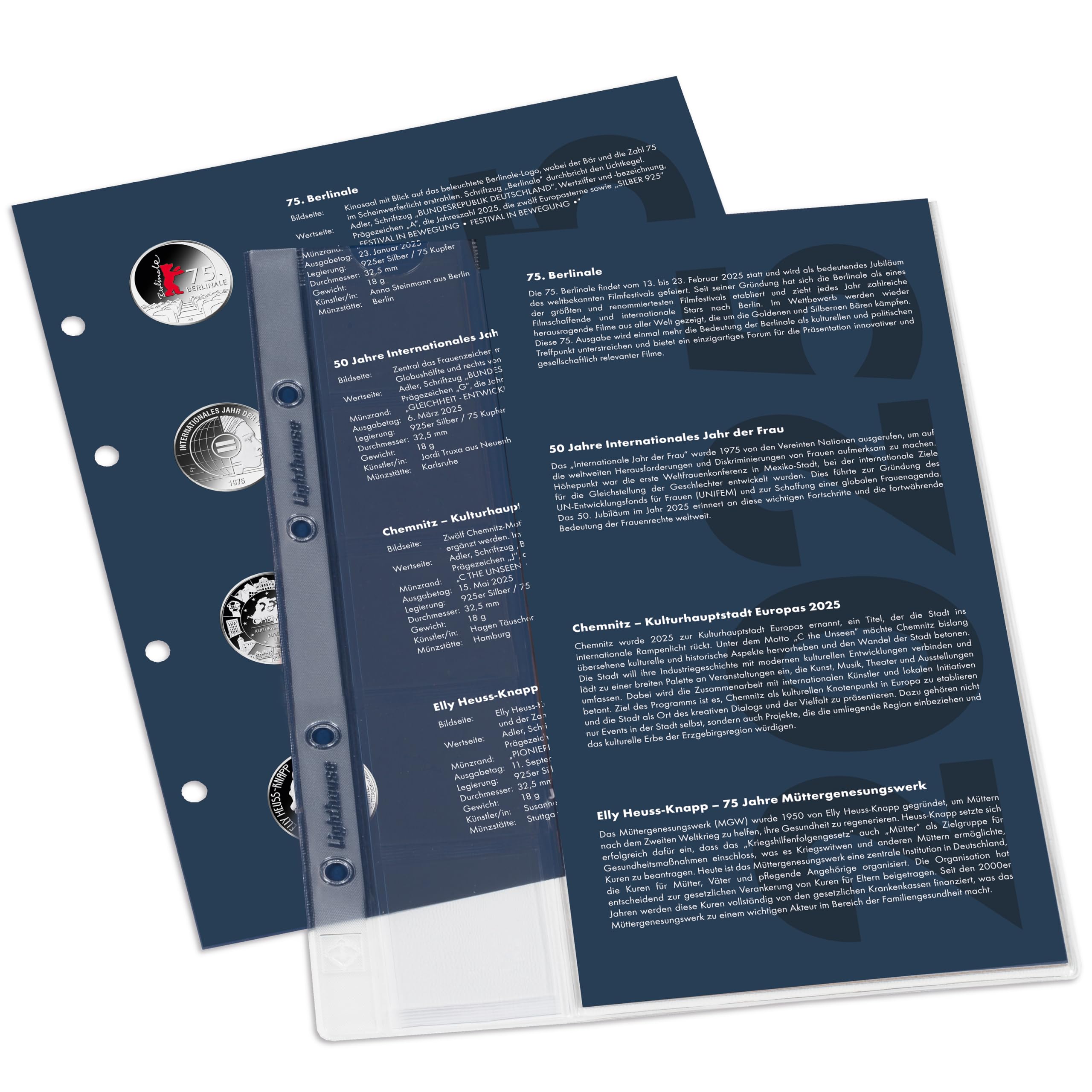 Hojas preimpresas suplemento 2026 Leuchtturm Optima para monedas de 2 €uro 2