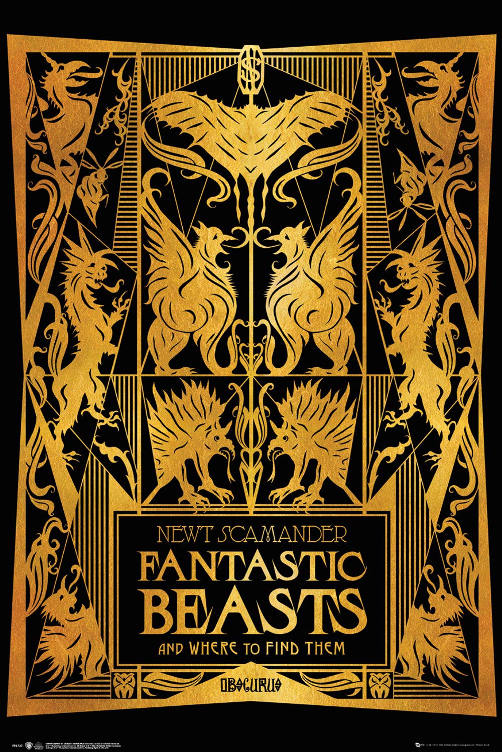 Gb Eye Multi-Colour Fantastic Beasts Book Cover Maxi Poster 61X91.5cm