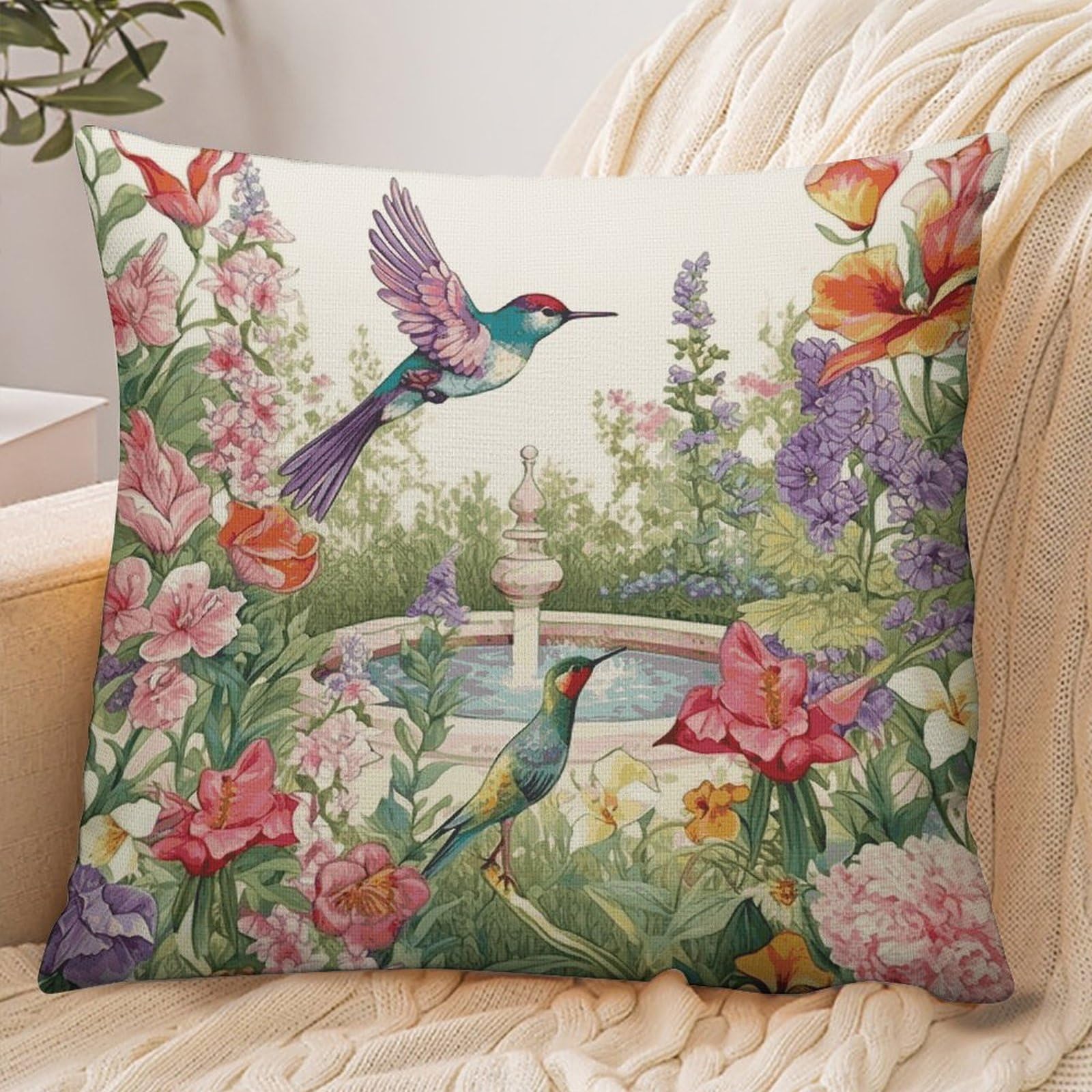 Fekiloot Style Garden With Birds And Flowers Pillowcase Pillow Sham Pillow Case