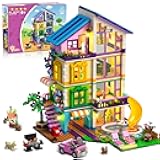 Girls House Building Set with LED Light - 1317 PCS Friends Villa Block Toy with Car and Pool, Garden 4 Floor Building Kit for Role Play, Birthday Gift for Girls Boys Kids Ages 8-14+