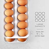 Vista 2 de YouCopia RollDown® Egg Dispenser, Rolling Eggs Dispenser and Organizer for Refrigerator Storage, Double Track