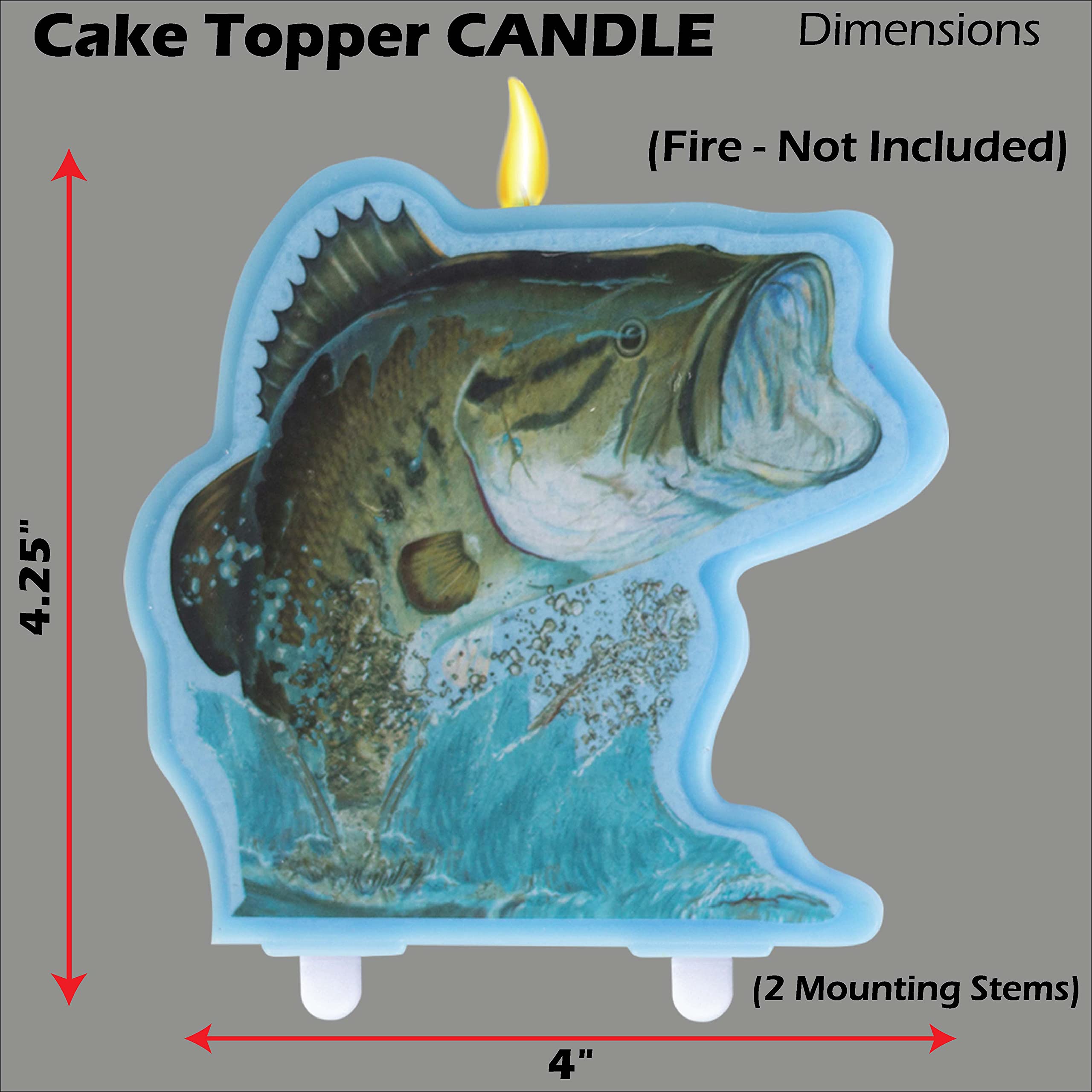 Havercamp’s Trademarked Gone Fishin’ Birthday Party Decorations; Kit Includes 1 Happy Birthday Banner, 1 Cake Topper Candle, 12 Fun Photo Props and 6 Latex Balloons
