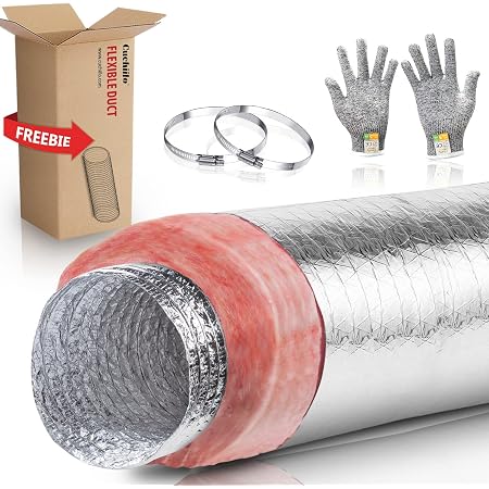 25 Ft 10 R8 Flex Duct Master Flow 10 X 25 Insulated Flexible Duct R8 Silver