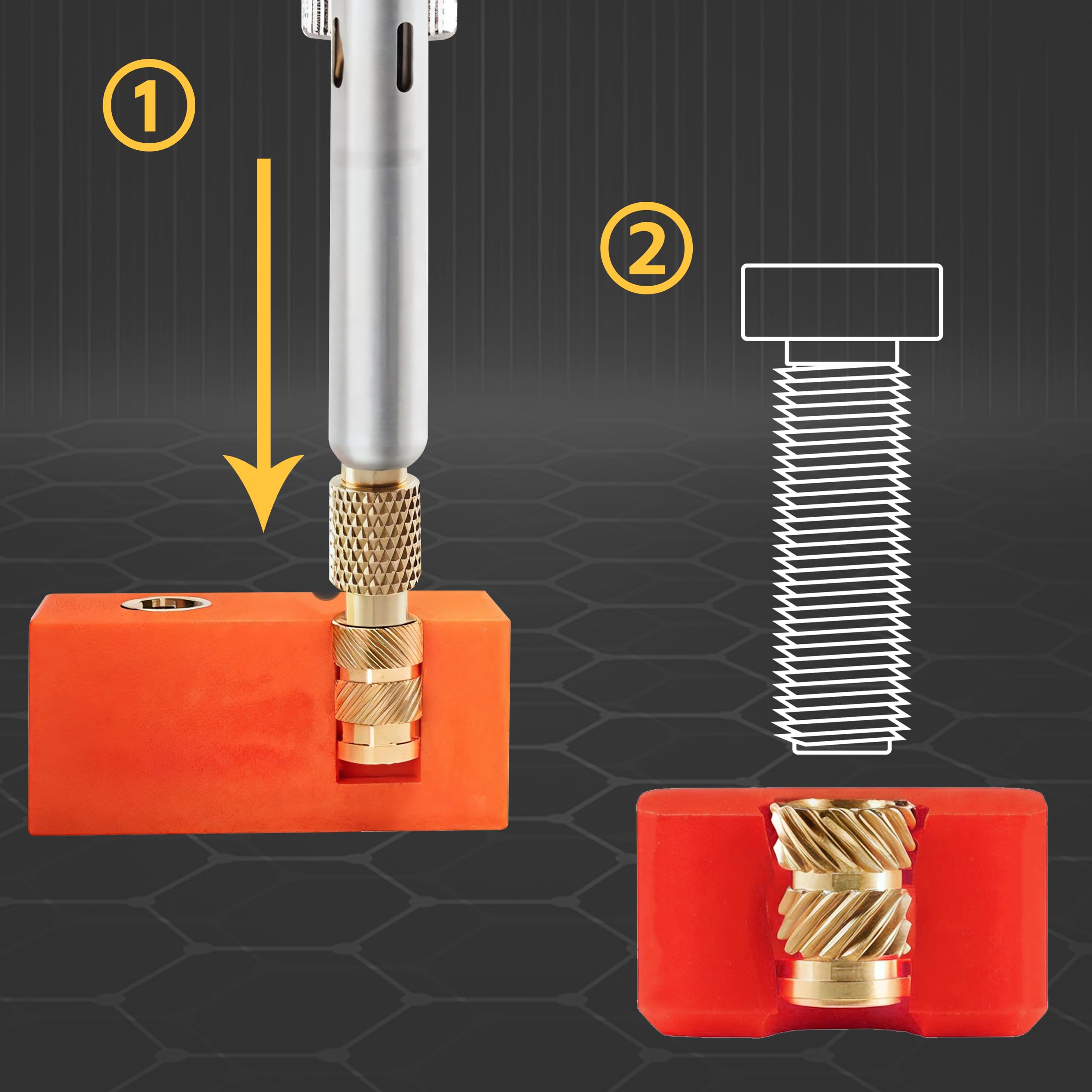 Inserti Filettati M3 Inserti Filettati a Caldo M3*5 * 5mm 50 Pezzi Dadi Zigrinati con Filettatura Femmina Boccole Filettate per Componenti di Stampa 3D e Parti in Plastica