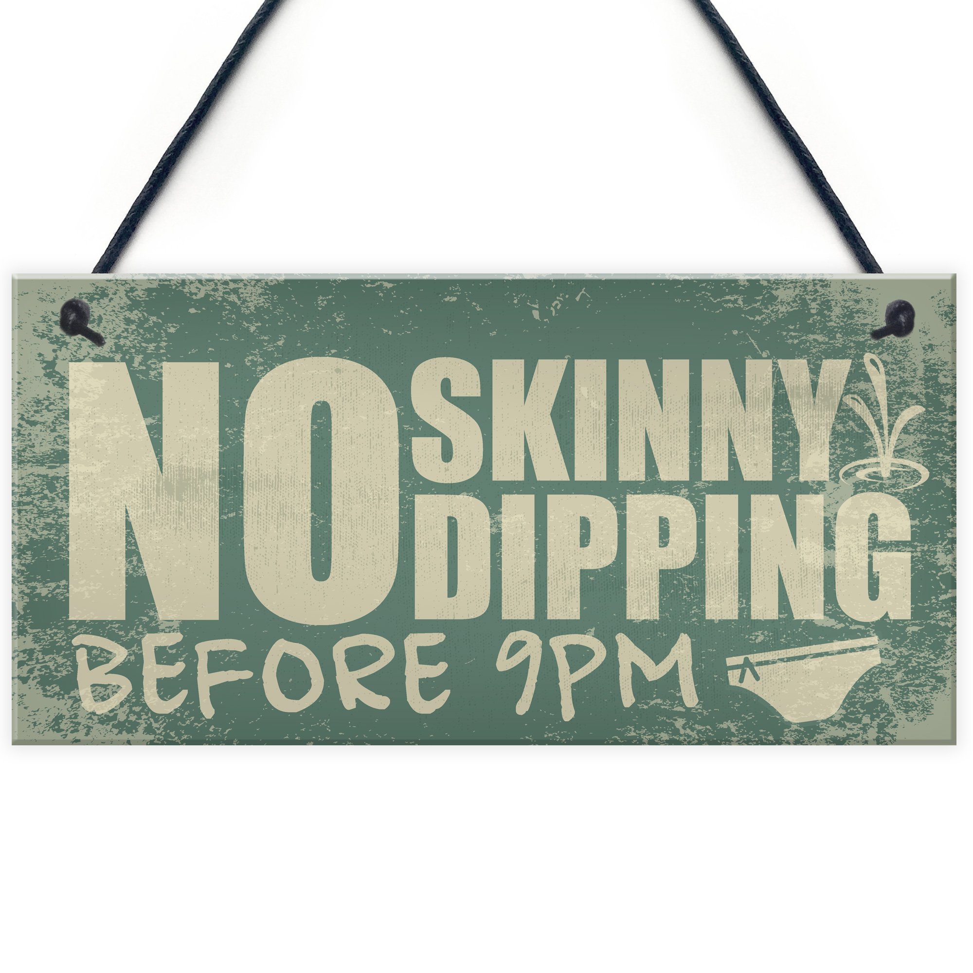 Red Ocean Hot Tub Plaque Garden No Skinny Dipping Shed Sign Jucuzzi Pool Funny Outdoor Sign FRIEND Gift