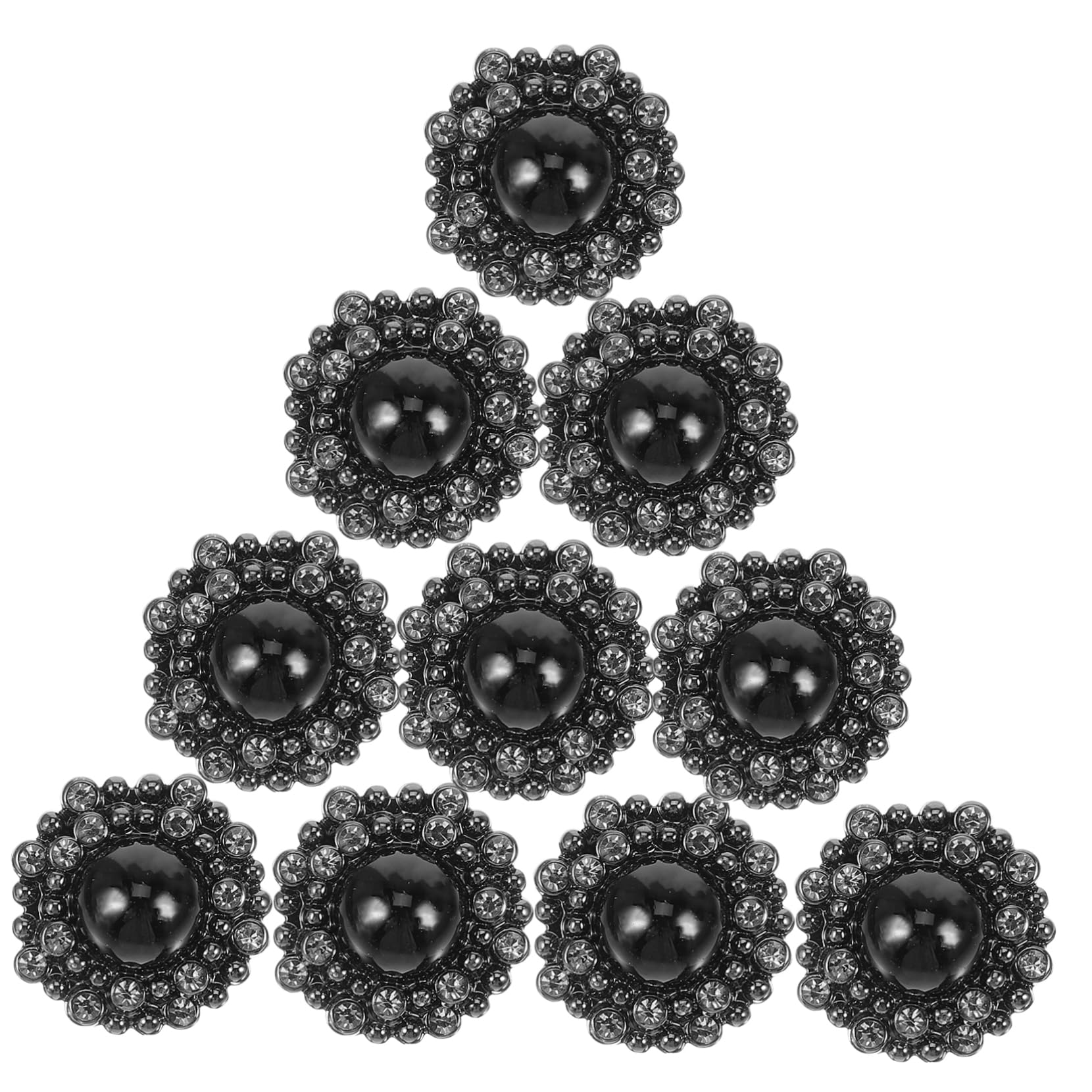 Operitacx 50 Pz Fibbia diamantata cristallo bottone del costume finiture nere arredamento bottoni in lega bottoni artigianali cappotto pulsante decorazioni artigianato bottone della camicia