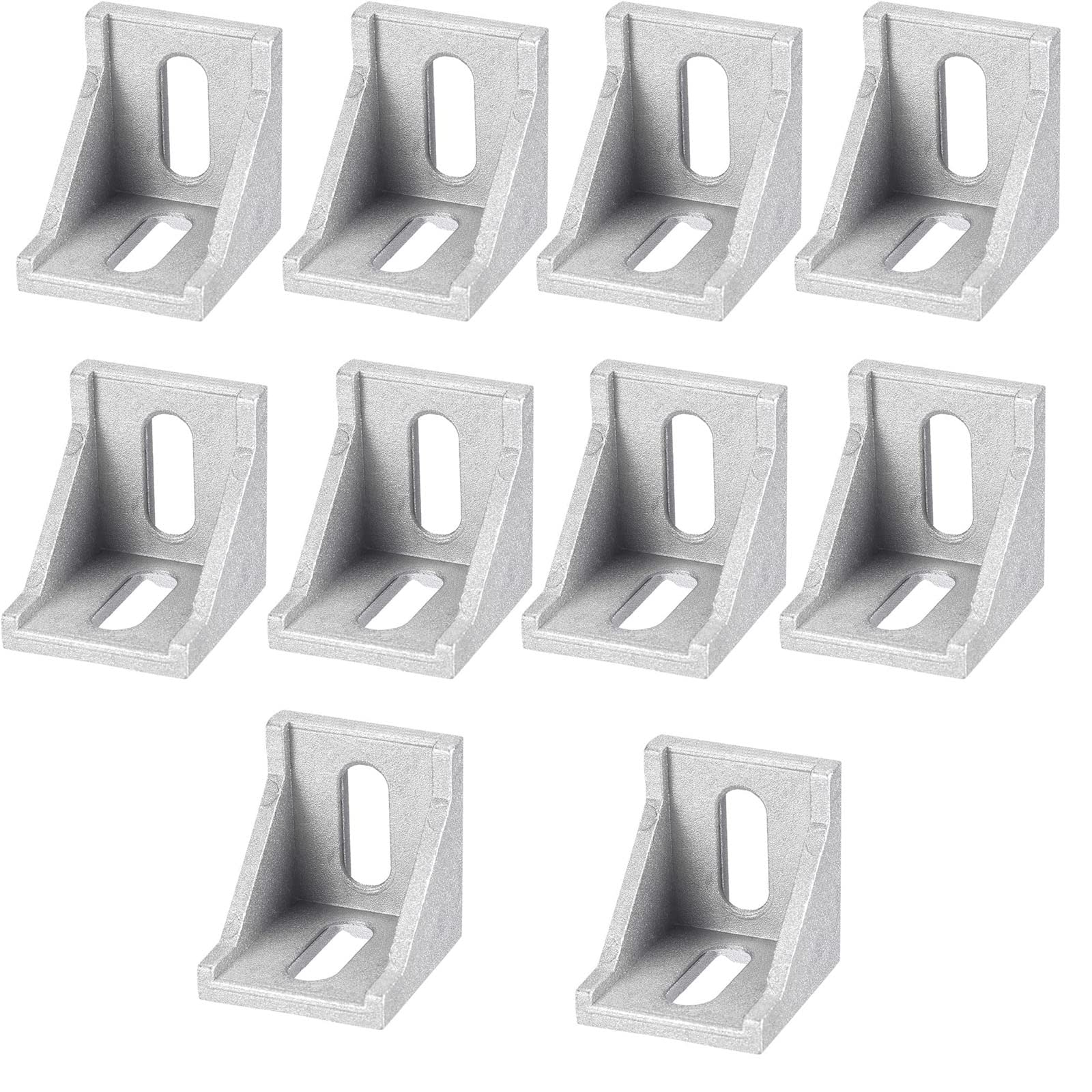 Ta-Vigor Silver 10Pcs 4040 Aluminum Extrusion Inside Corner Bracket Gusset, 90 Degree 4040 Extrusion Profile L-Shape Corner Connectors For 8.5Mm Slot