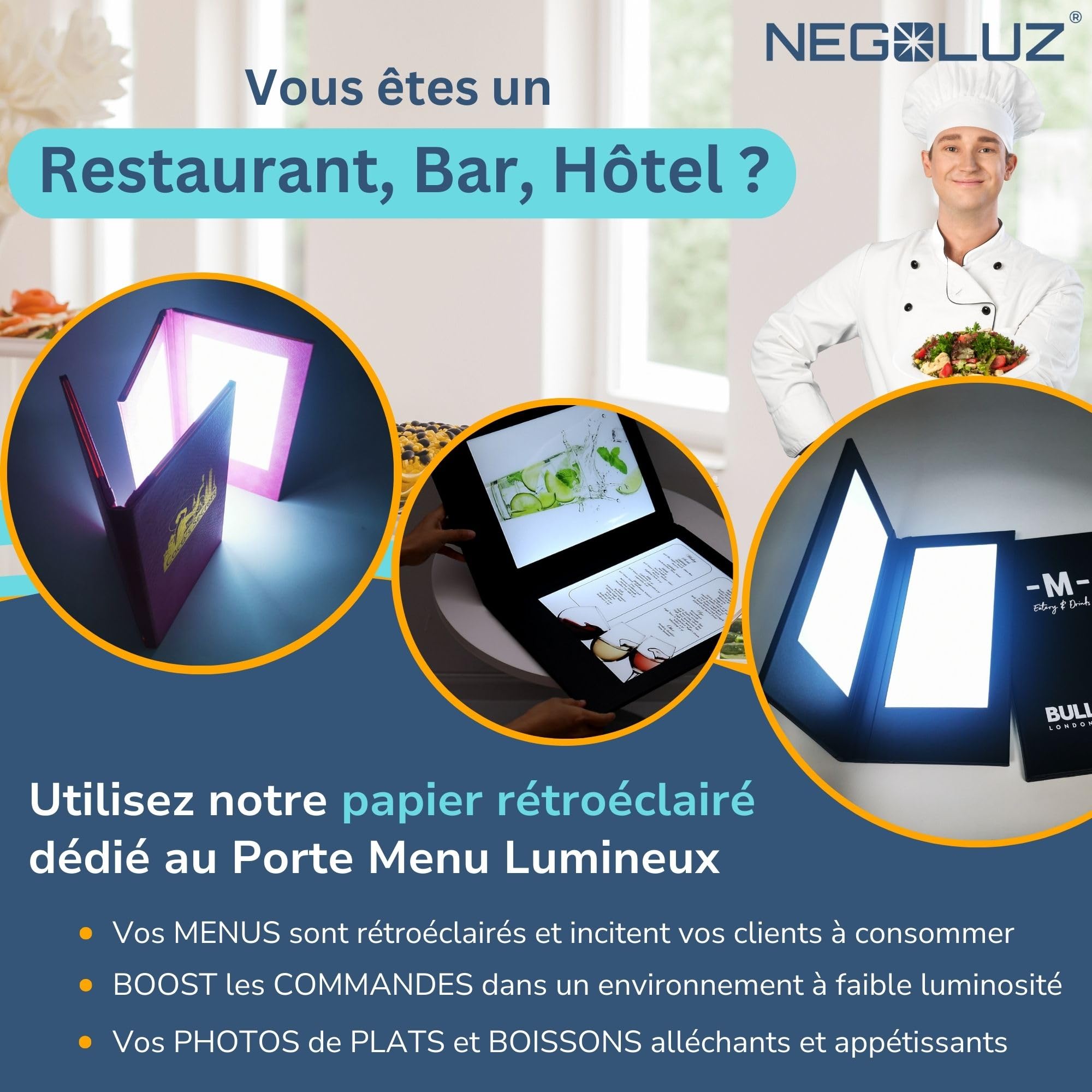 Papier Backlight A3 Rétroéclairé PRO 100 Feuilles NegoLuz® pour Porte Affiche Vitrine LED