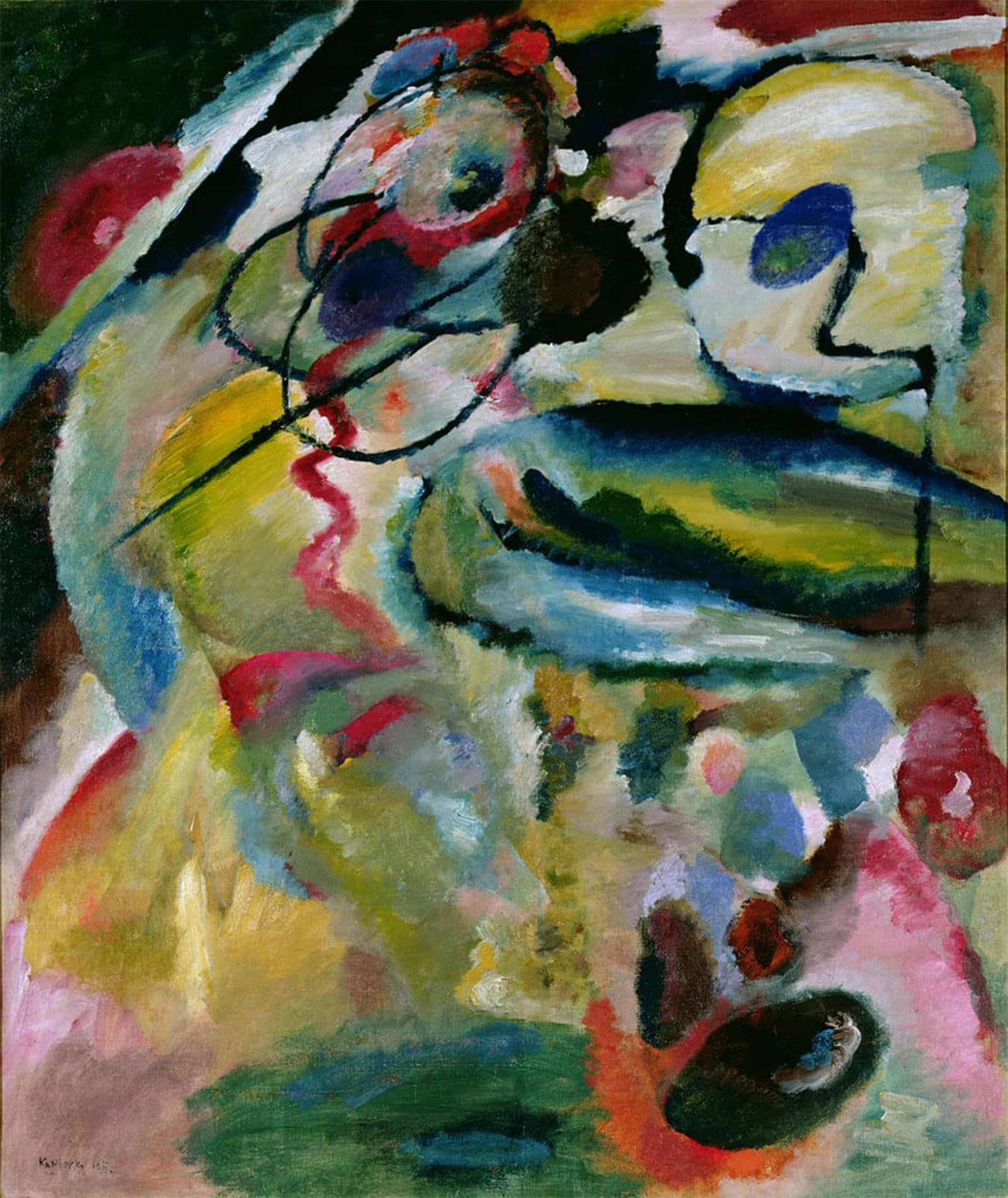ARTXLXXBN Famous Art Print Poster Vintage Wall Art Abstract Composition by Wassily Kandinsky Canvas Art Poster for Home Decor 60x90cm
