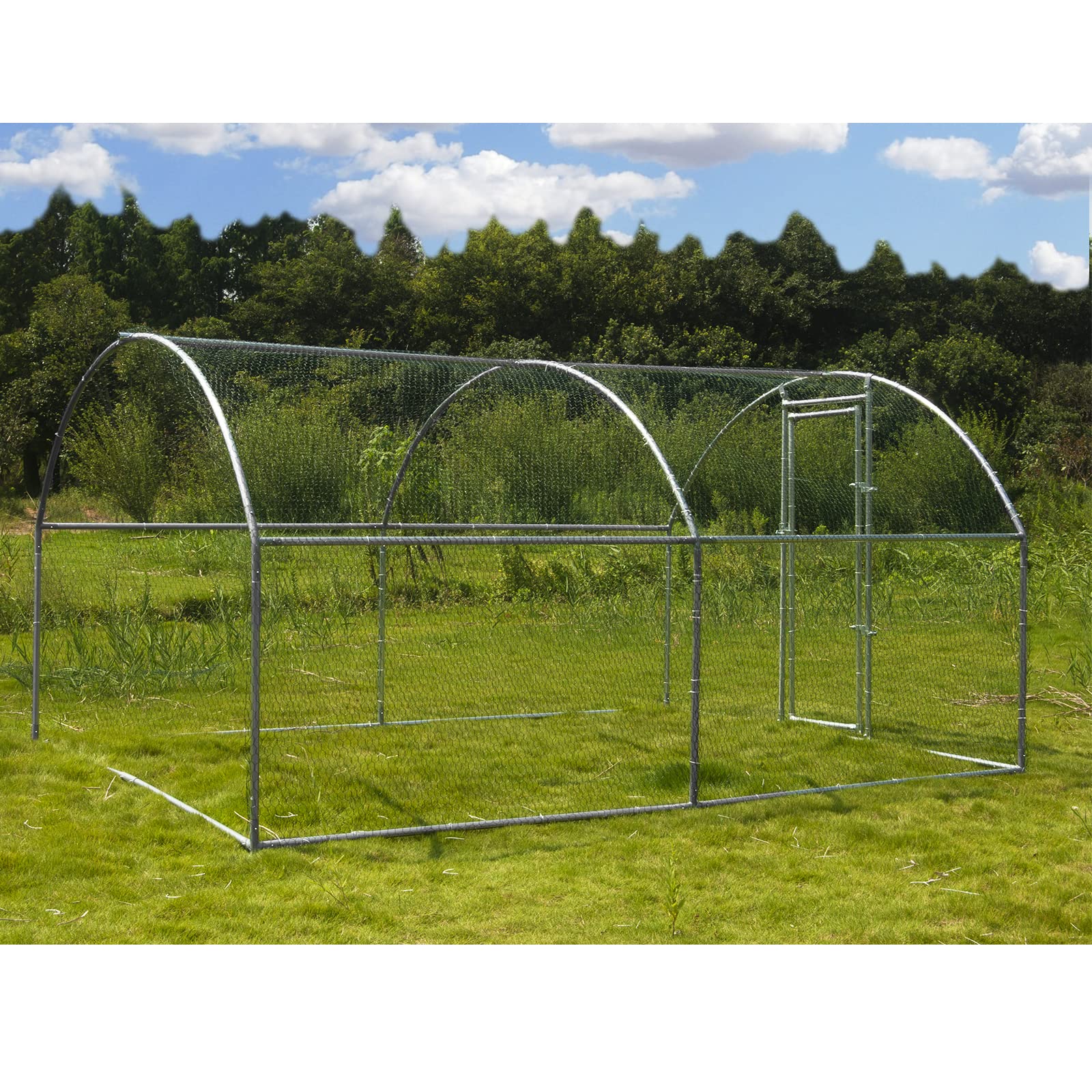 Large Metal Chicken Coop Walkin Poultry Cage Hen Run House Rabbits