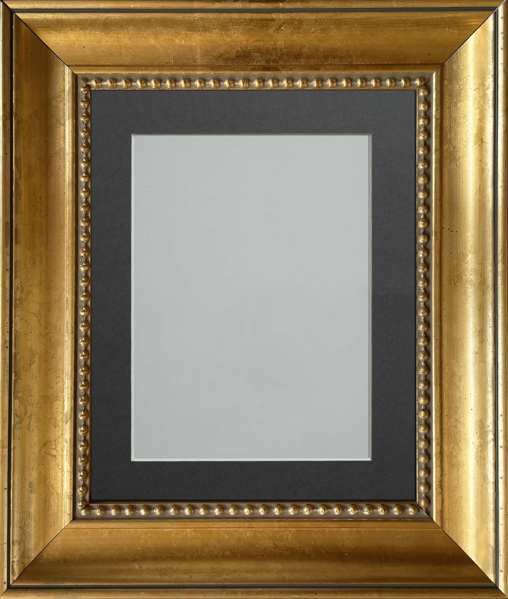 Frame Company Litchfield Gold Ornate Beaded Decorative Wooden A1 Frame With Grey Mount For Image A2 *Choice of Sizes*