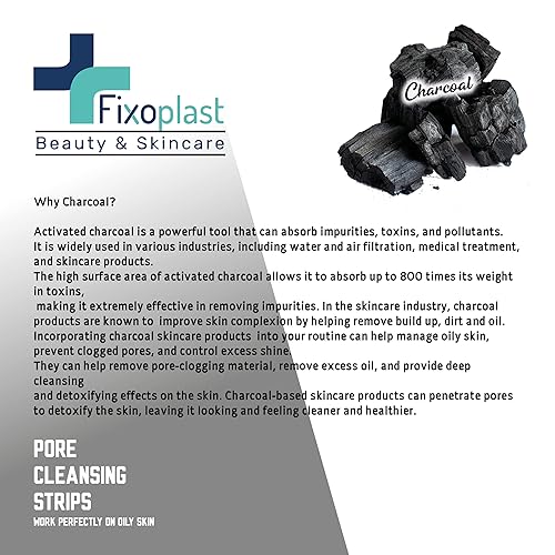 Miniatura 7 de Tiras limpiadoras de poros, removedor de puntos negros para nariz, barbilla y zona T, carbón (carbón, 40)