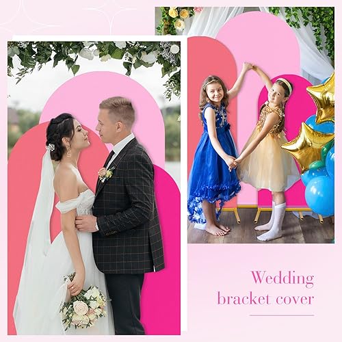 Miniatura 6 de SmoothNovelty 3 piezas de telón de fondo de arco de boda de 4 pies5 pies6 pies de elastano cubierta de arco cubierta de arco ajustable para
